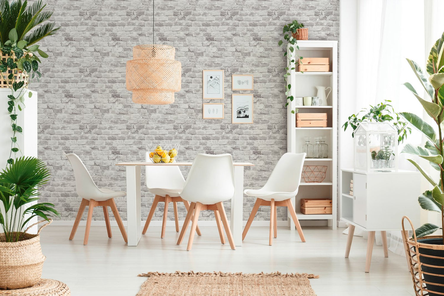 Brickshire Residents Motif wallpaper in silver grey color - pattern number BB51118 - by Galerie in the The Bricks And More collection