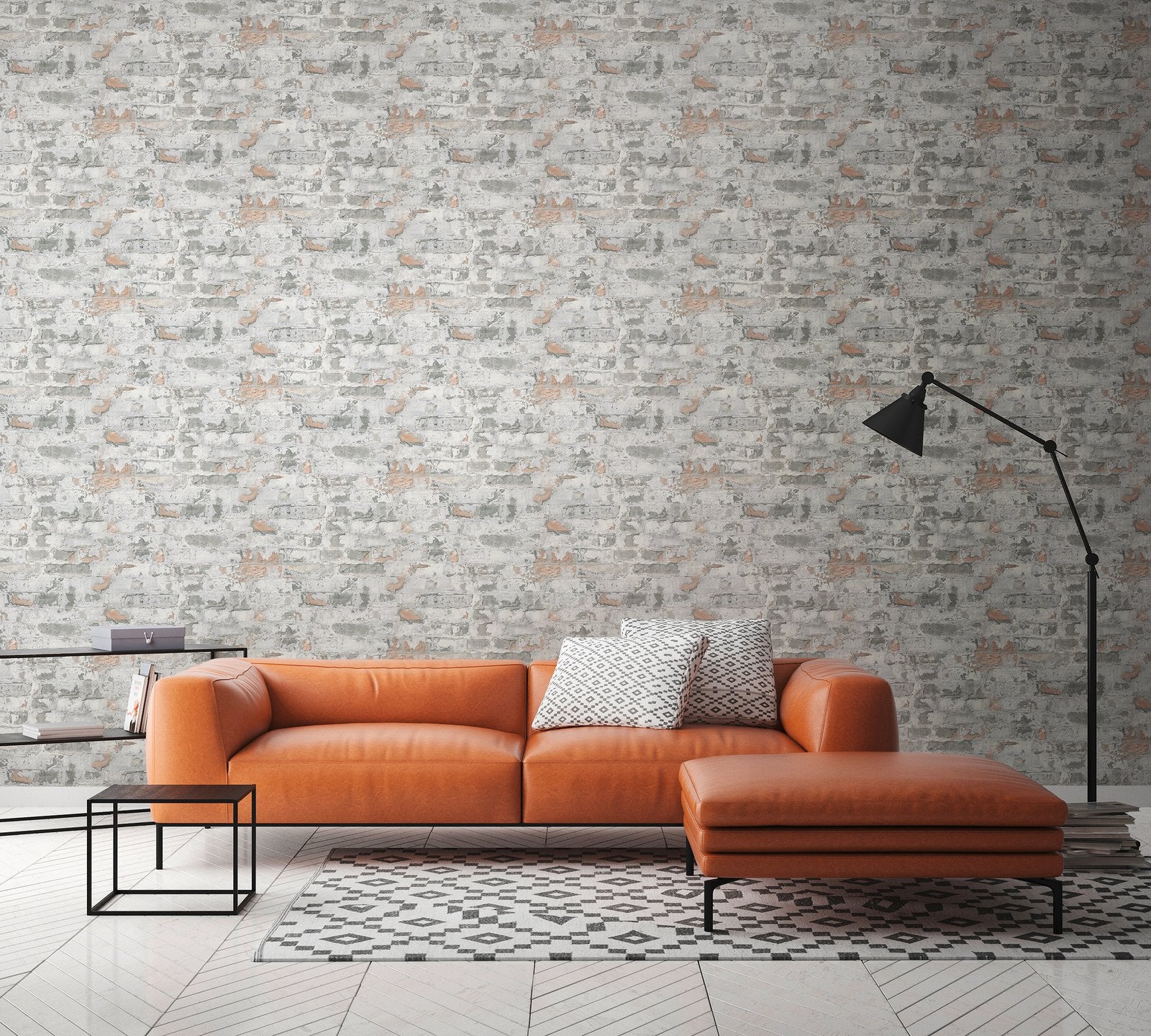 Industrial Chic Motif wallpaper in silver grey color - pattern number BB51120 - by Galerie in the The Bricks And More collection