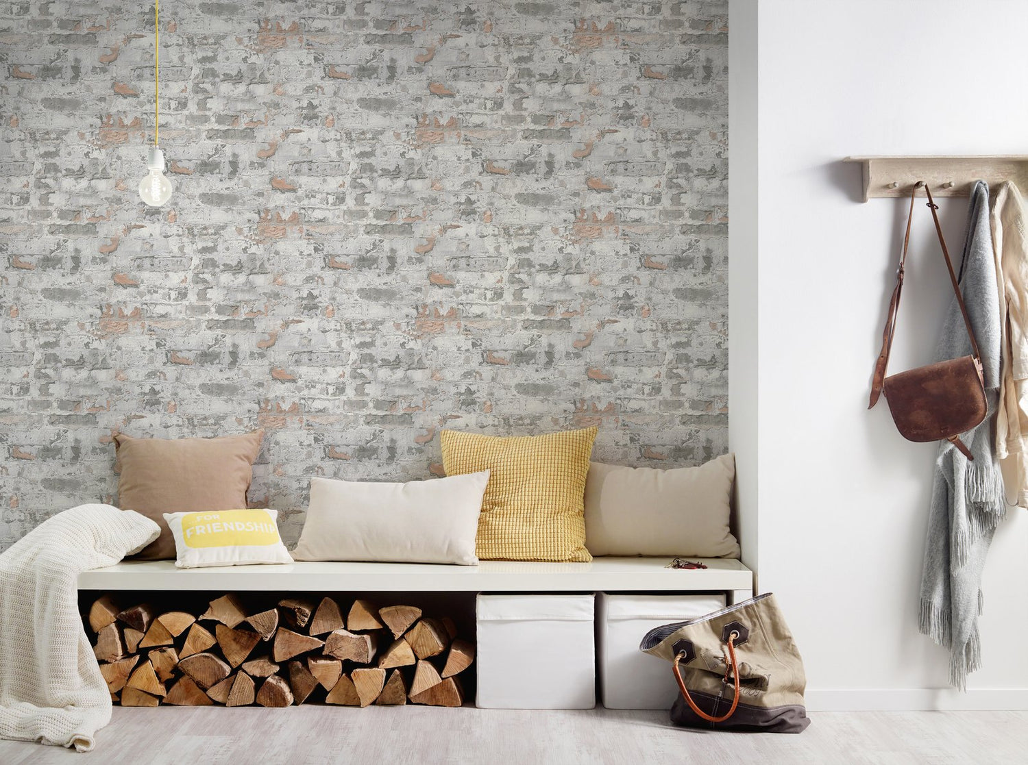 Industrial Chic Motif wallpaper in silver grey color - pattern number BB51120 - by Galerie in the The Bricks And More collection