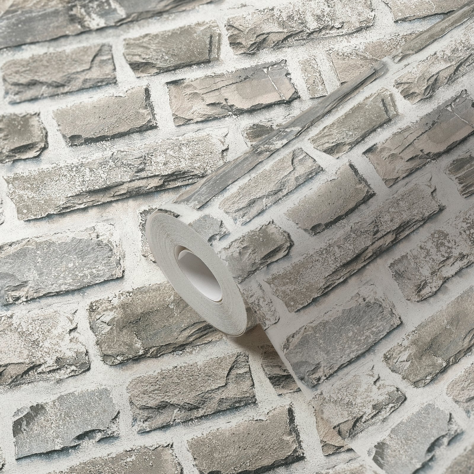 Stone Symphony Motif wallpaper in silver grey color - pattern number BB51122 - by Galerie in the The Bricks And More collection