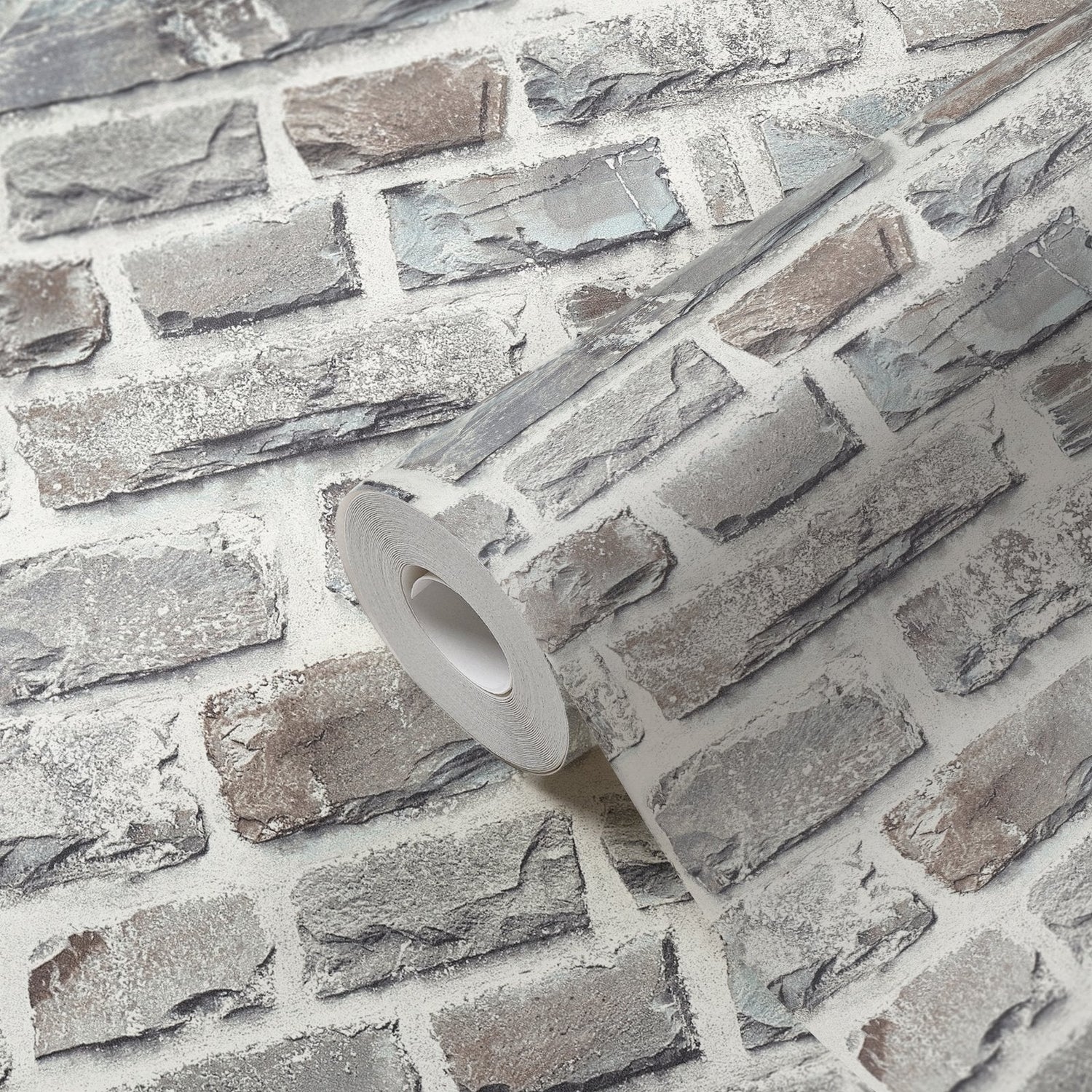Stone Symphony Motif wallpaper in silver grey color - pattern number BB51124 - by Galerie in the The Bricks And More collection