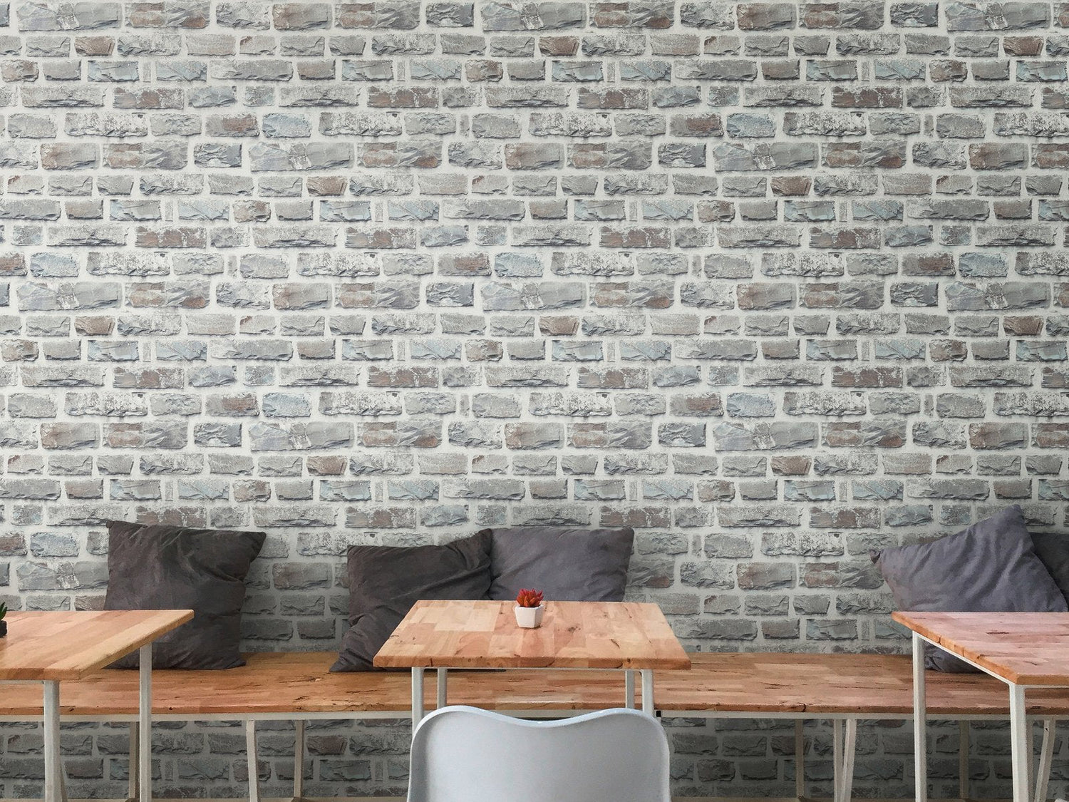 Stone Symphony Motif wallpaper in silver grey color - pattern number BB51124 - by Galerie in the The Bricks And More collection