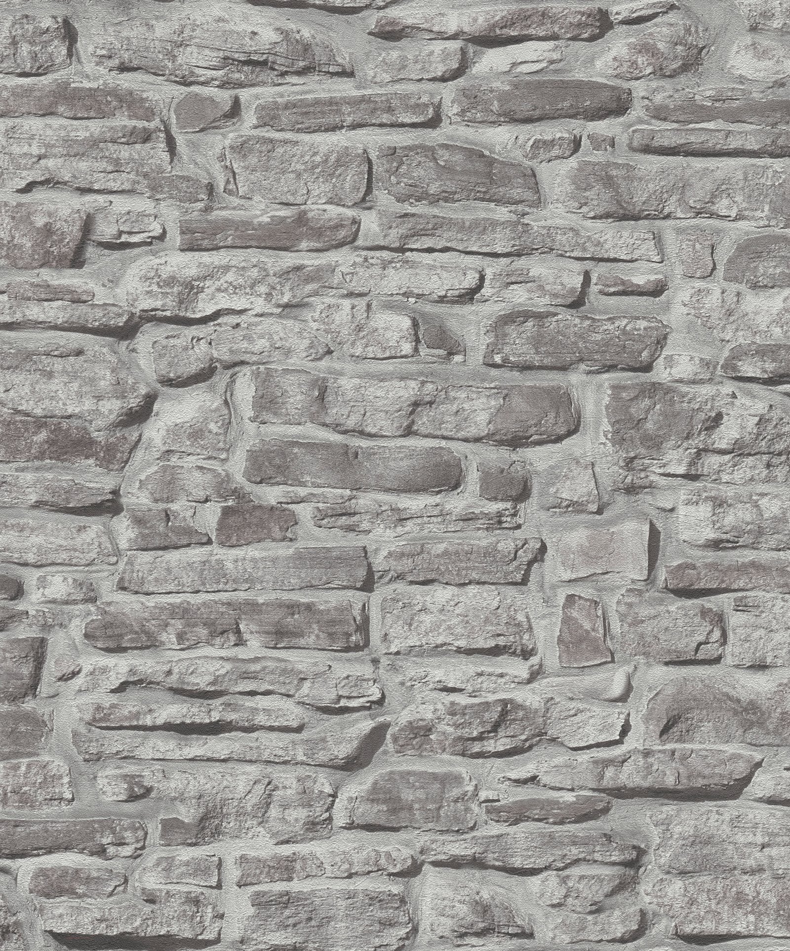 Stone Symphony Motif wallpaper in silver grey color - pattern number BB51125 - by Galerie in the The Bricks And More collection