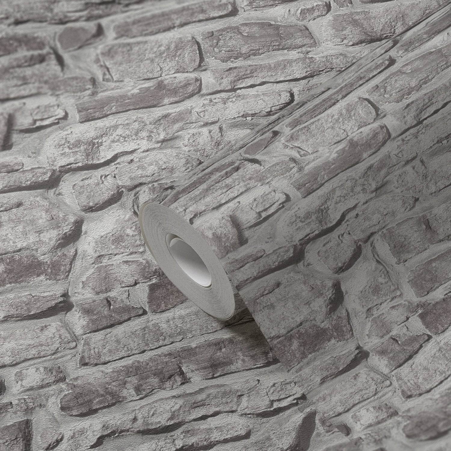 Stone Symphony Motif wallpaper in silver grey color - pattern number BB51125 - by Galerie in the The Bricks And More collection