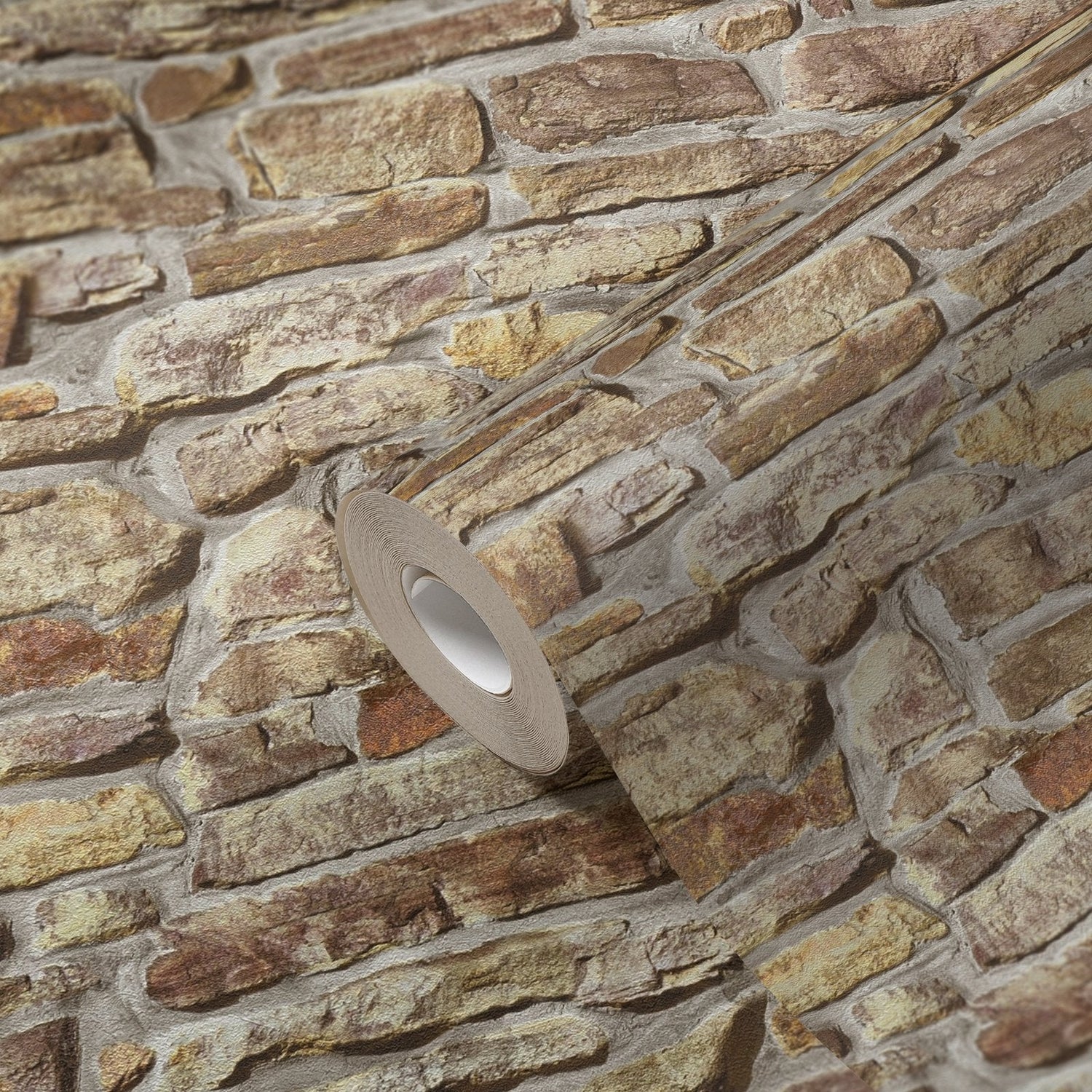 Stone Symphony Motif wallpaper in beige color - pattern number BB51127 - by Galerie in the The Bricks And More collection