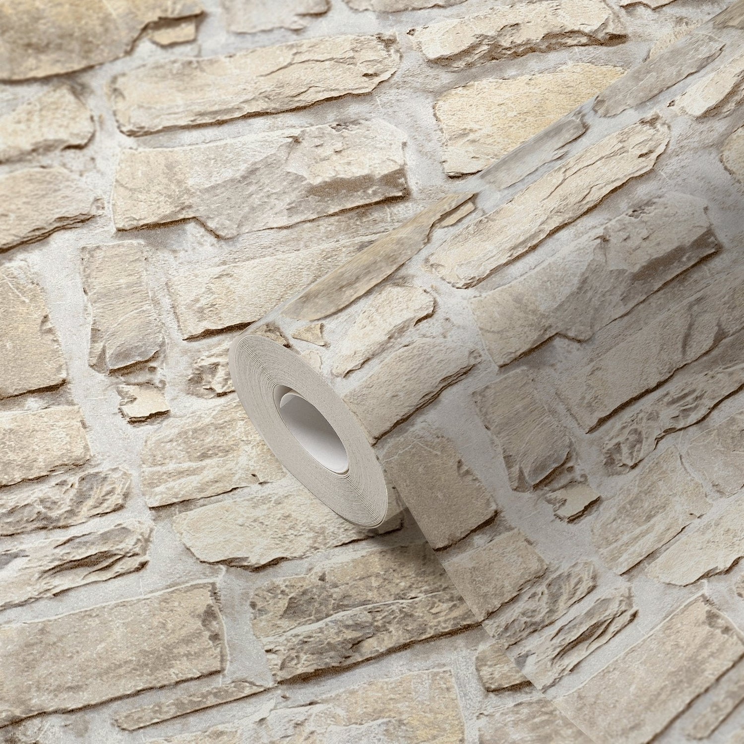 Stone Symphony Motif wallpaper in beige color - pattern number BB51131 - by Galerie in the The Bricks And More collection