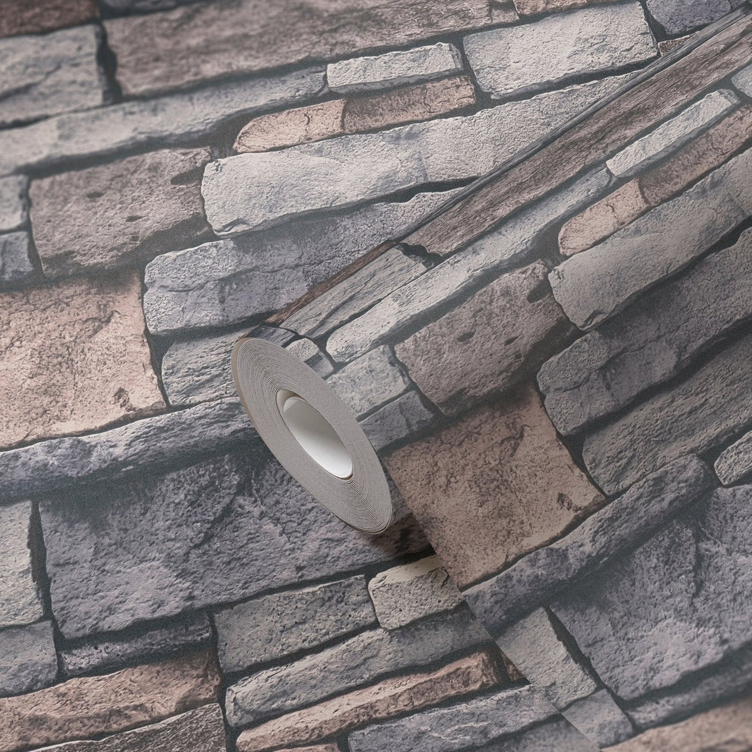 Sandstone Splendour Motif wallpaper in silver grey color - pattern number BB51132 - by Galerie in the The Bricks And More collection