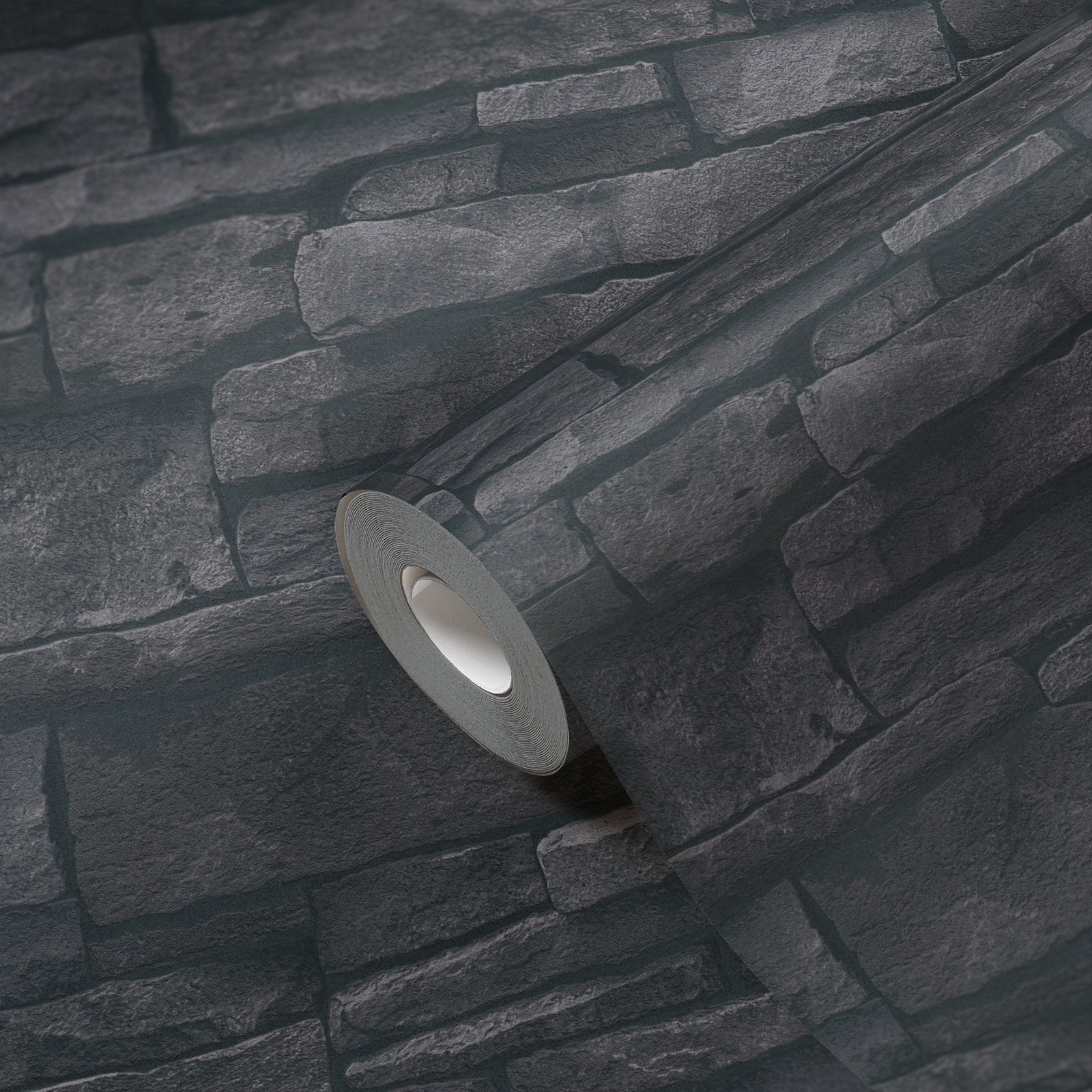 Sandstone Splendour Motif wallpaper in black color - pattern number BB51133 - by Galerie in the The Bricks And More collection