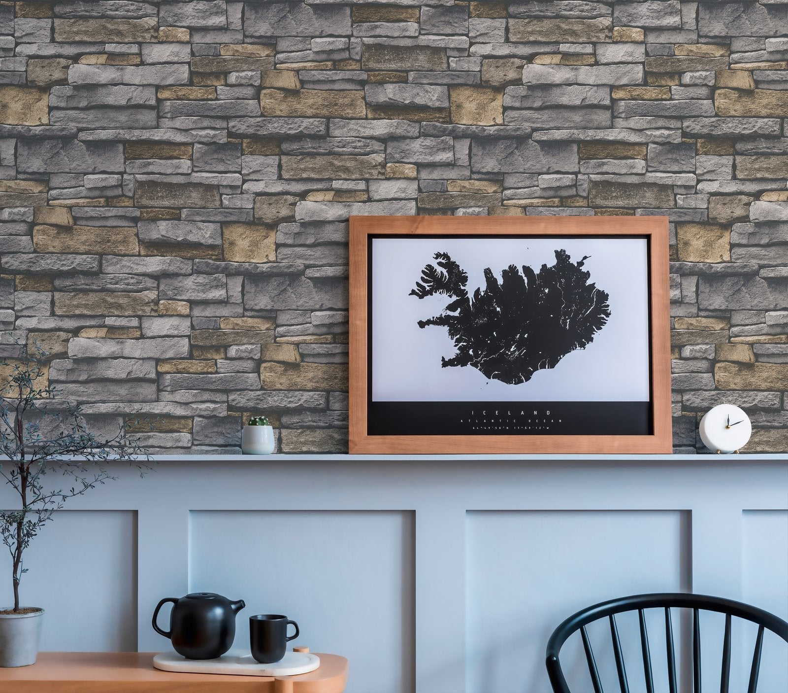 Sandstone Splendour Motif wallpaper in silver grey color - pattern number BB51134 - by Galerie in the The Bricks And More collection