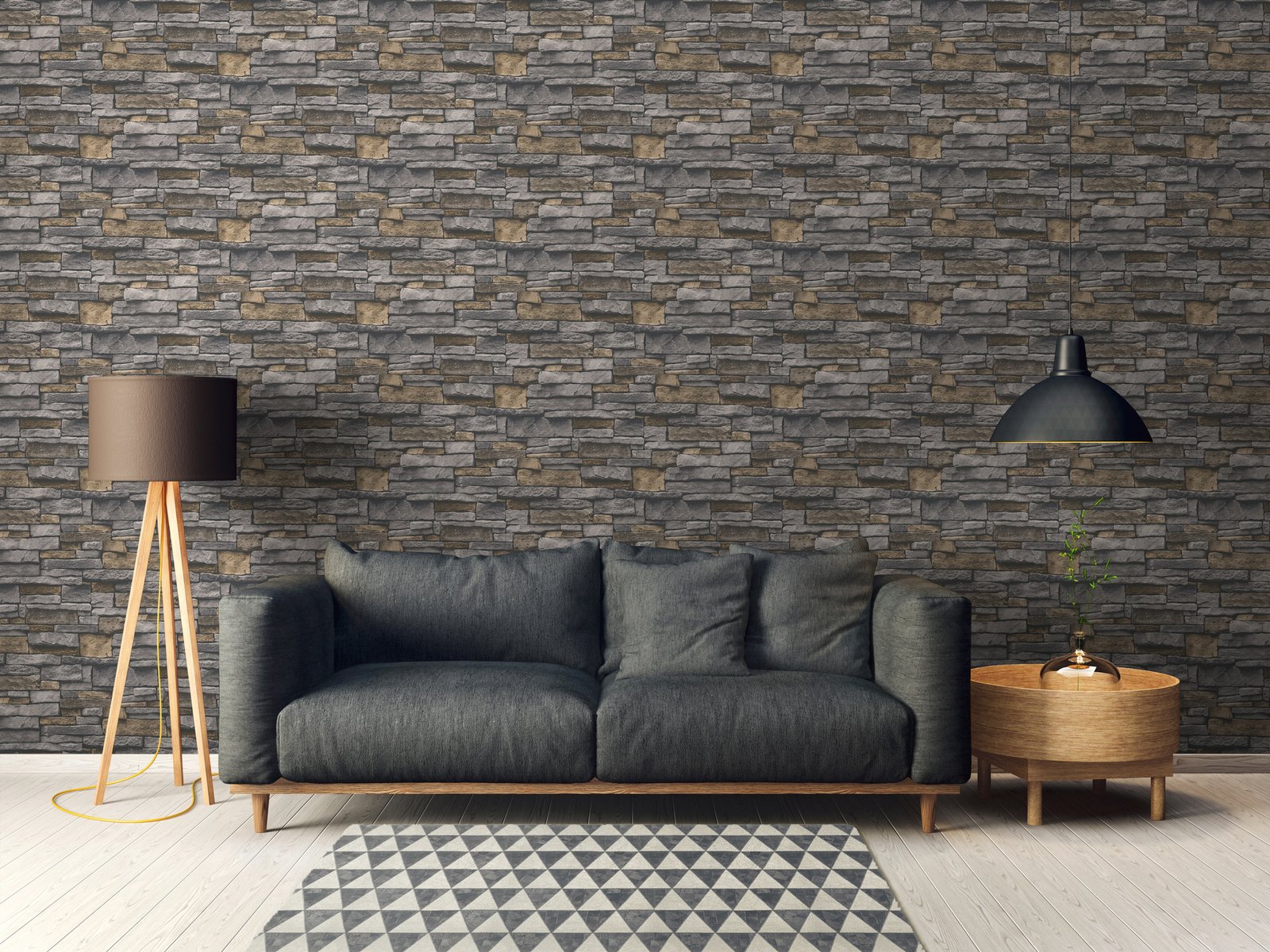 Sandstone Splendour Motif wallpaper in silver grey color - pattern number BB51134 - by Galerie in the The Bricks And More collection