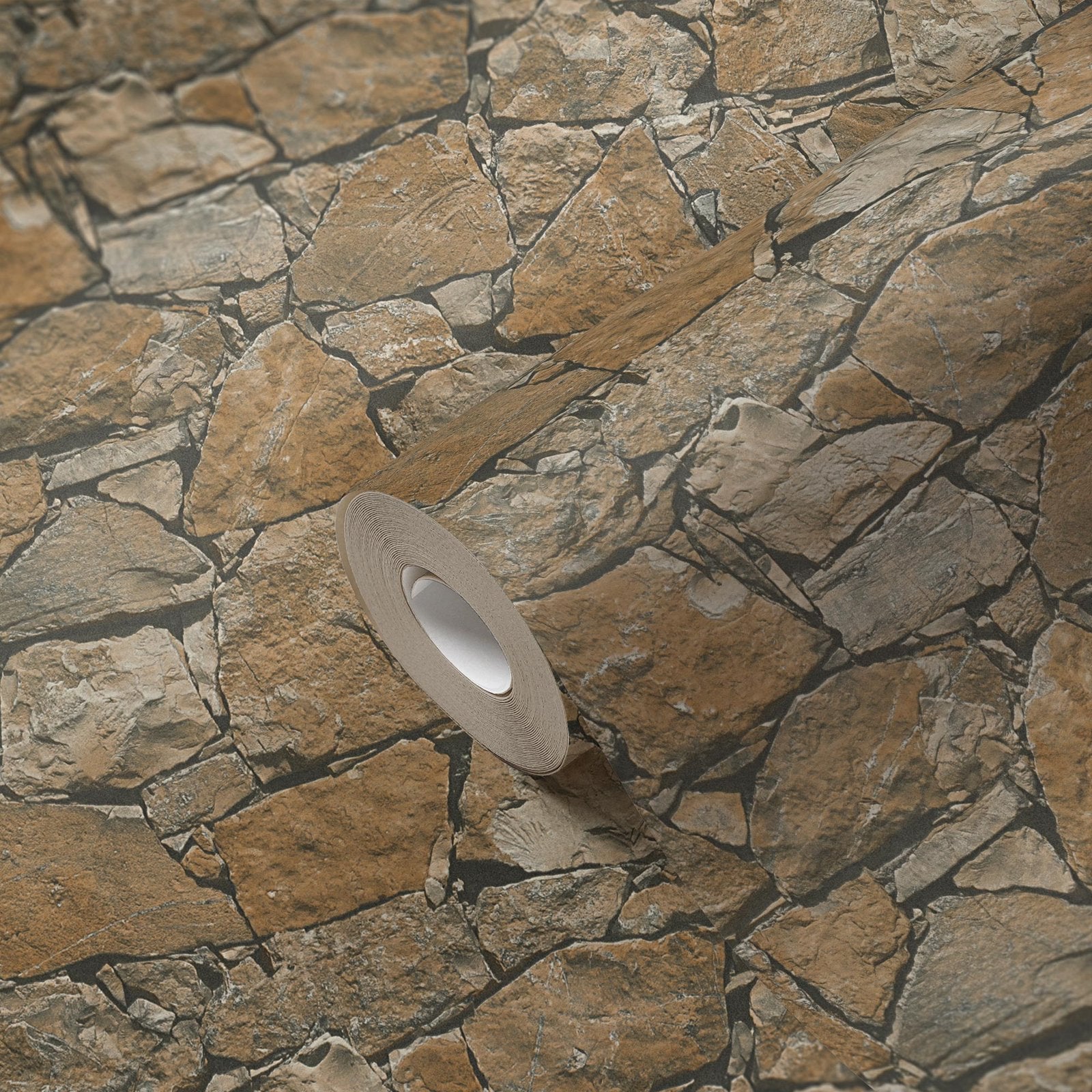 Claystone Cottage Motif wallpaper in bronze brown color - pattern number BB51138 - by Galerie in the The Bricks And More collection