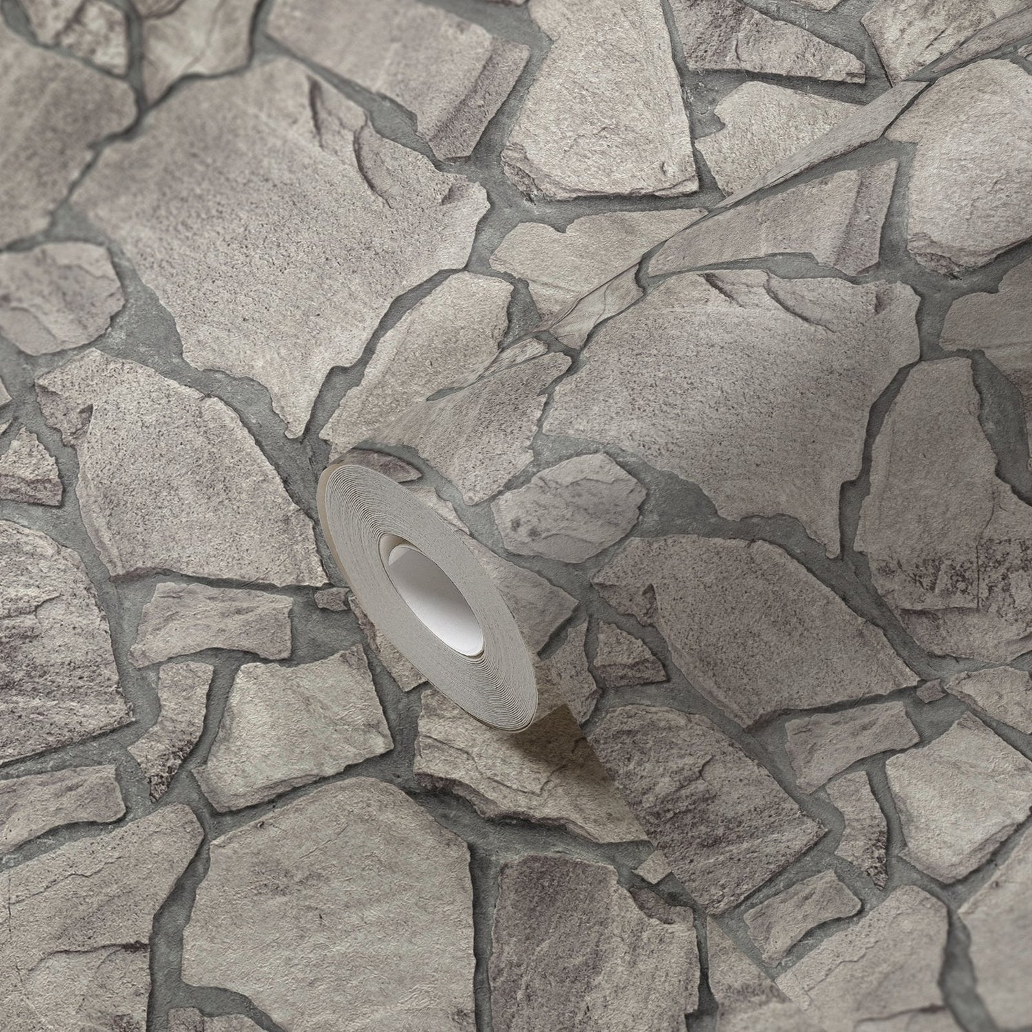 Petrified Paradise Motif wallpaper in silver grey color - pattern number BB51140 - by Galerie in the The Bricks And More collection