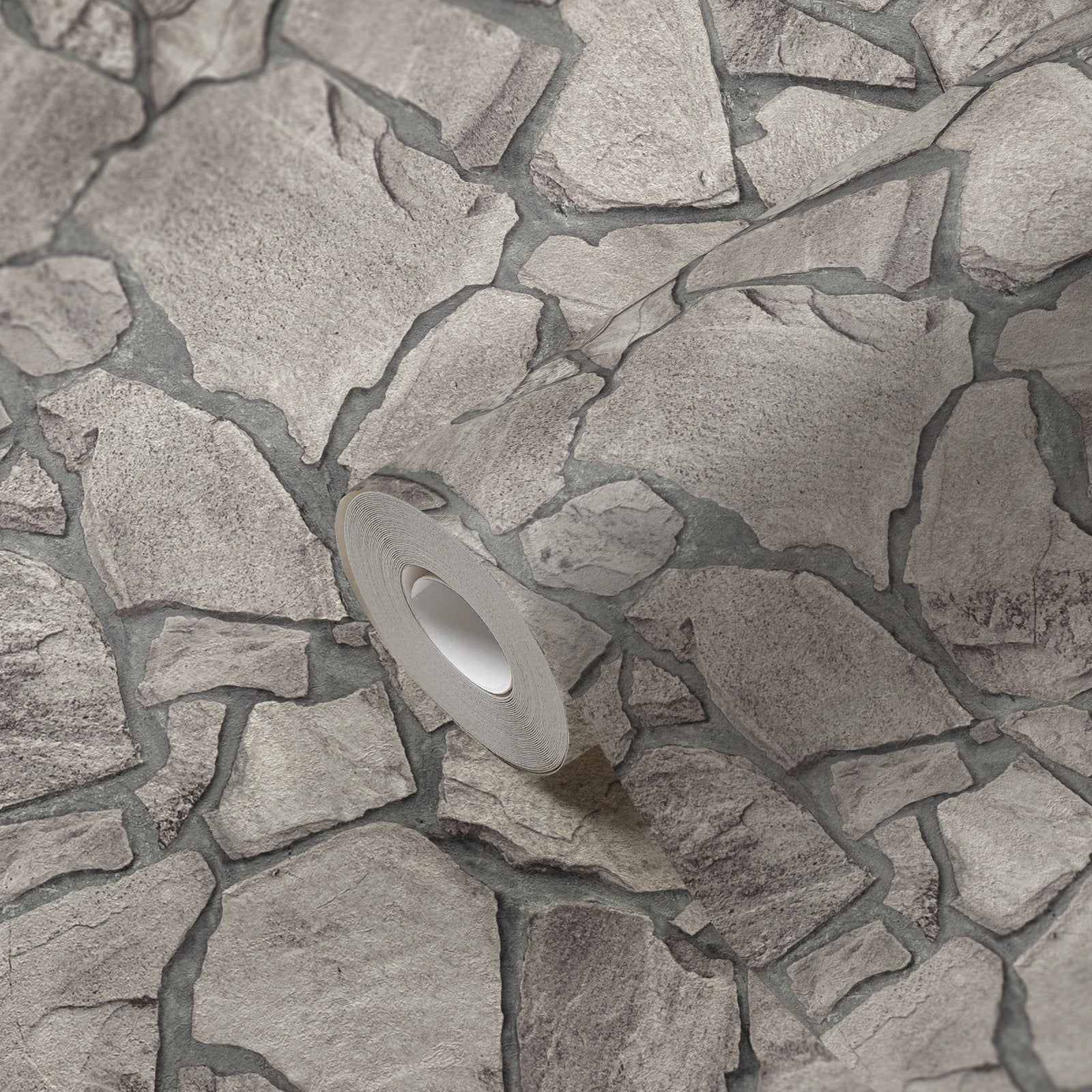 Petrified Paradise Motif wallpaper in silver grey color - pattern number BB51140 - by Galerie in the The Bricks And More collection