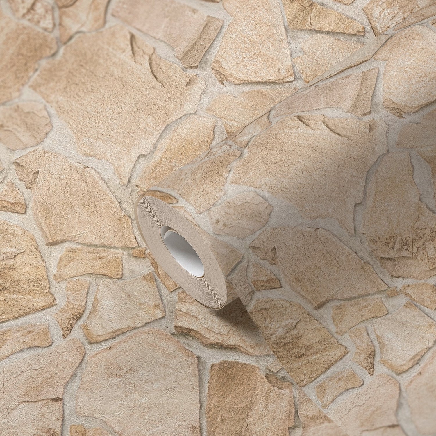 Claystone Cottage Motif wallpaper in beige color - pattern number BB51144 - by Galerie in the The Bricks And More collection
