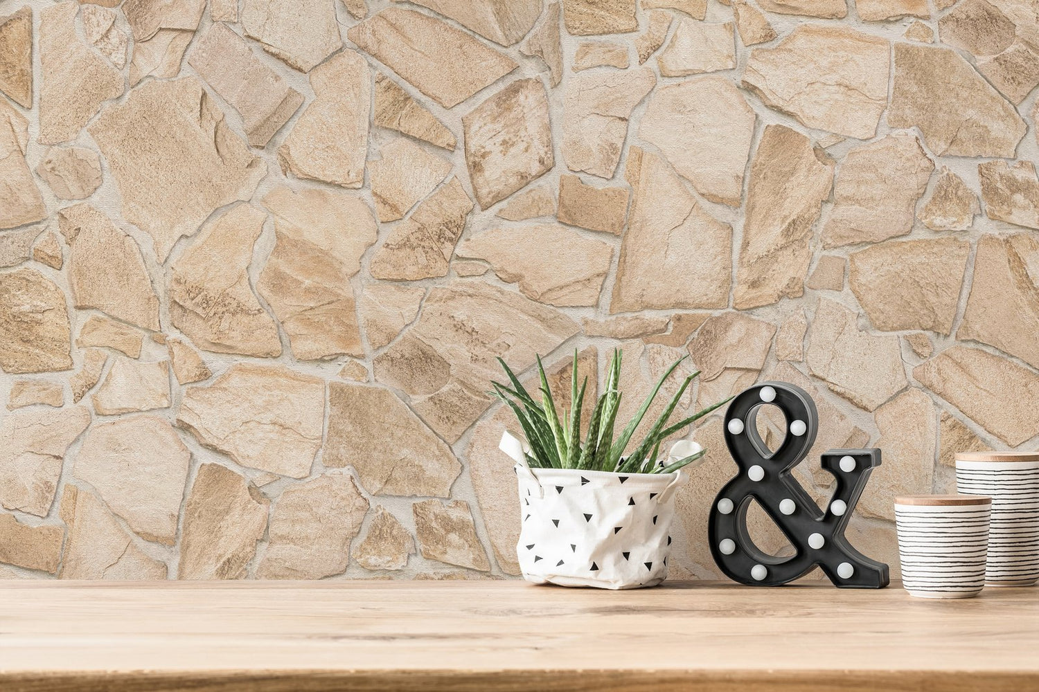 Claystone Cottage Motif wallpaper in beige color - pattern number BB51144 - by Galerie in the The Bricks And More collection