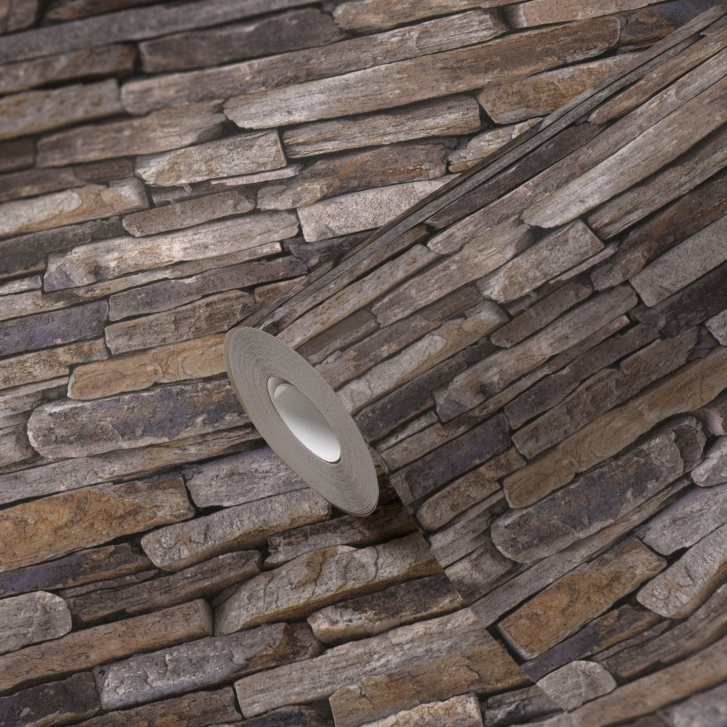 Rocky Retreat Motif wallpaper in bronze brown color - pattern number BB51145 - by Galerie in the The Bricks And More collection
