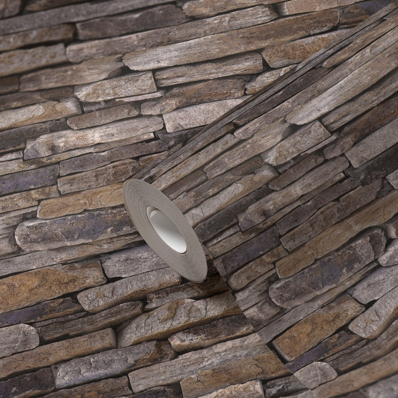 Rocky Retreat Motif wallpaper in bronze brown color - pattern number BB51145 - by Galerie in the The Bricks And More collection