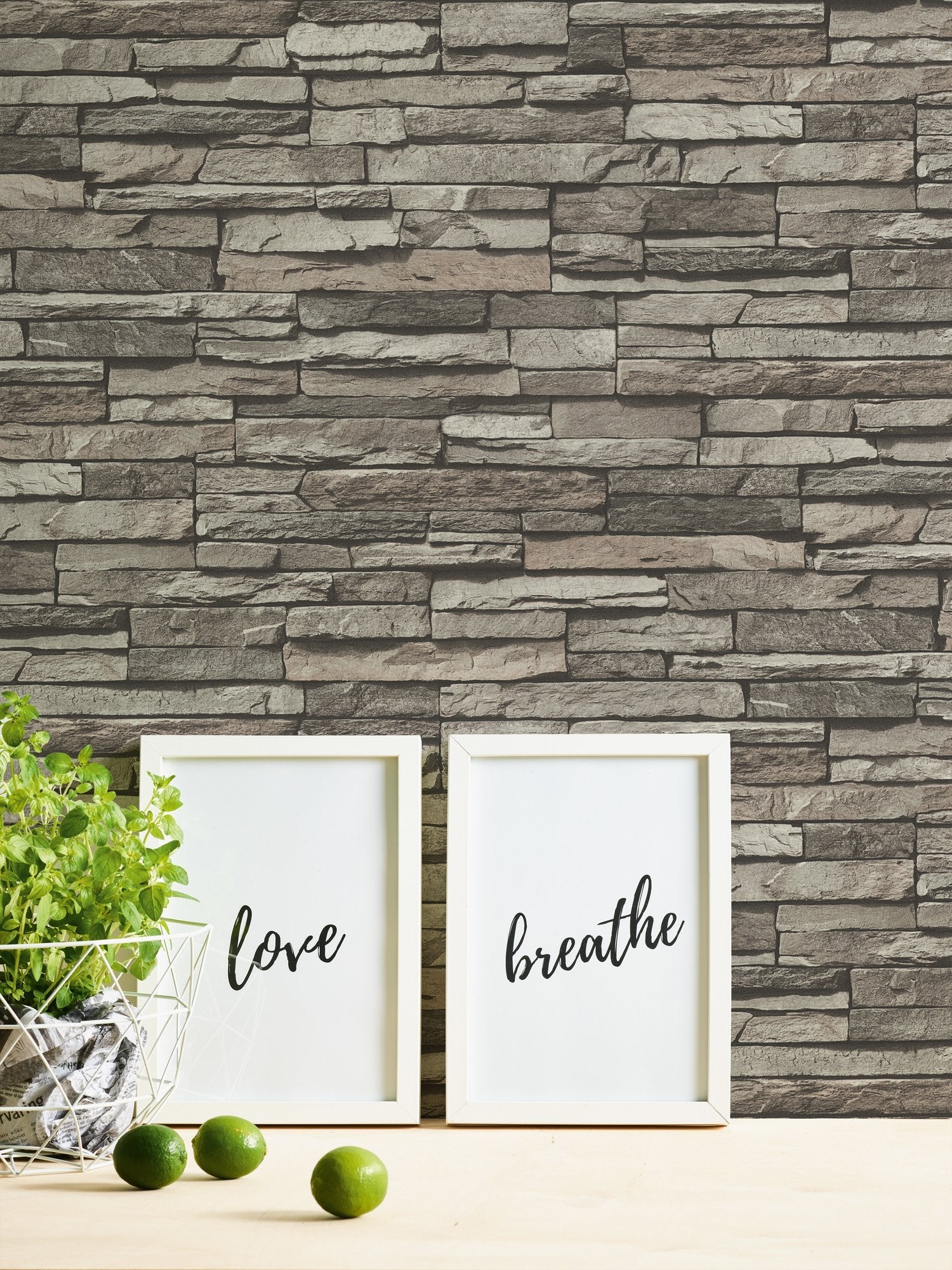 Graceful Granite Motif wallpaper in silver grey color - pattern number BB51148 - by Galerie in the The Bricks And More collection