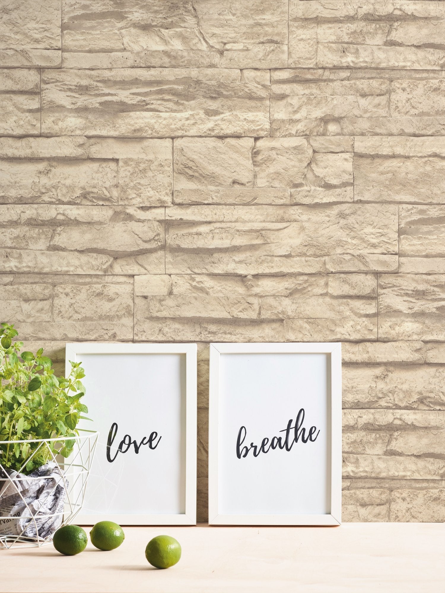 Graceful Granite Motif wallpaper in beige color - pattern number BB51152 - by Galerie in the The Bricks And More collection