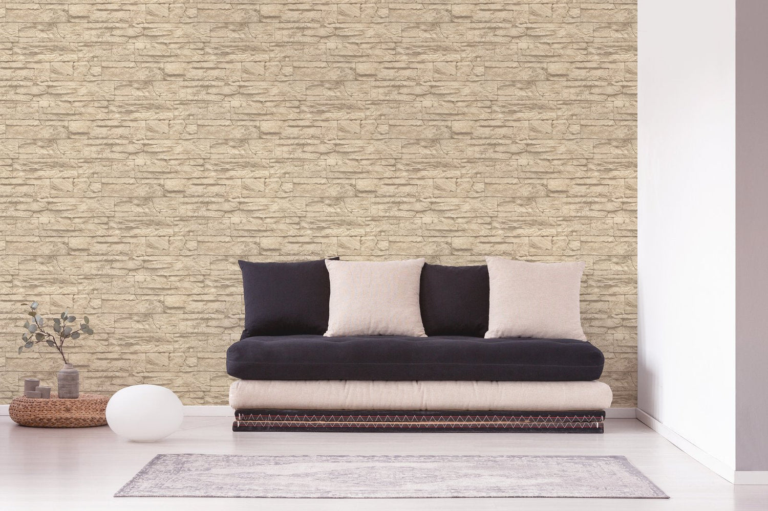 Graceful Granite Motif wallpaper in beige color - pattern number BB51152 - by Galerie in the The Bricks And More collection