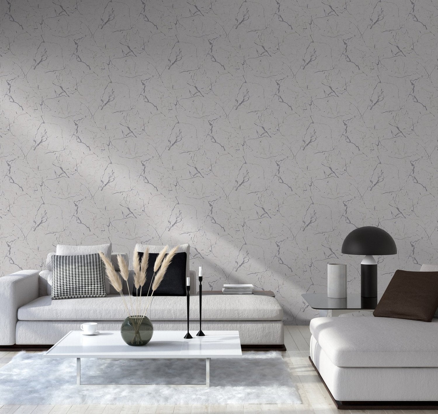 Luxurious Marble Motif wallpaper in silver grey color - pattern number BB51156 - by Galerie in the The Bricks And More collection