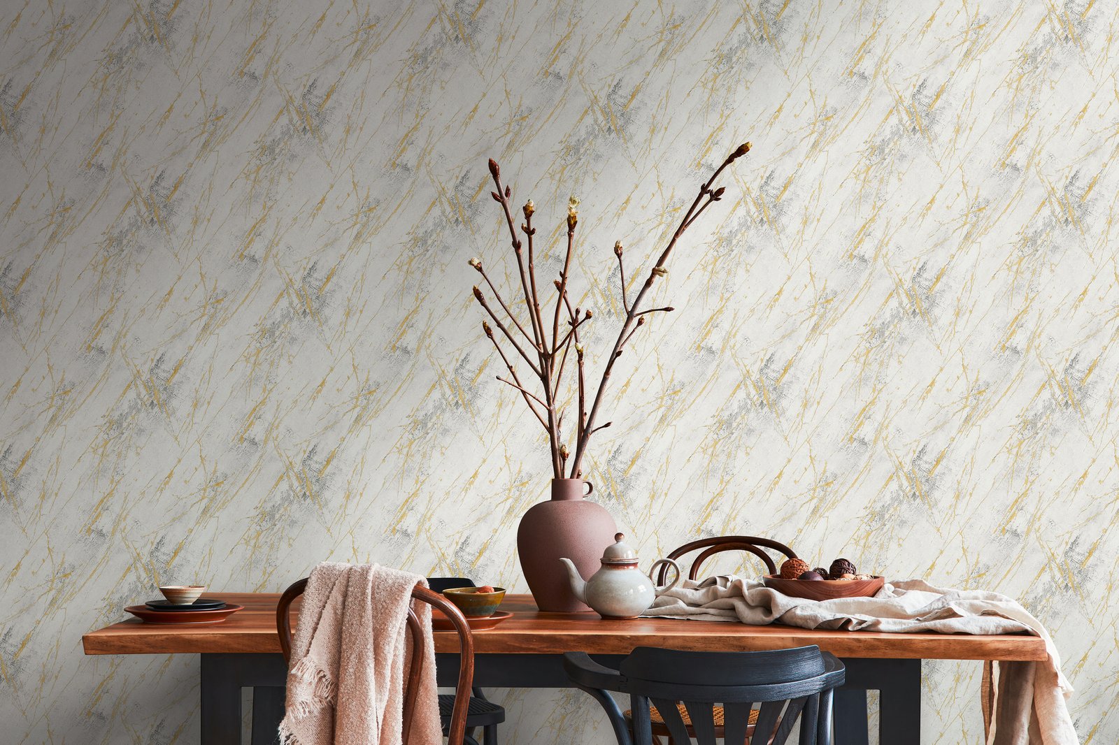 Luxurious Marble Motif wallpaper in silver grey color - pattern number BB51160 - by Galerie in the The Bricks And More collection