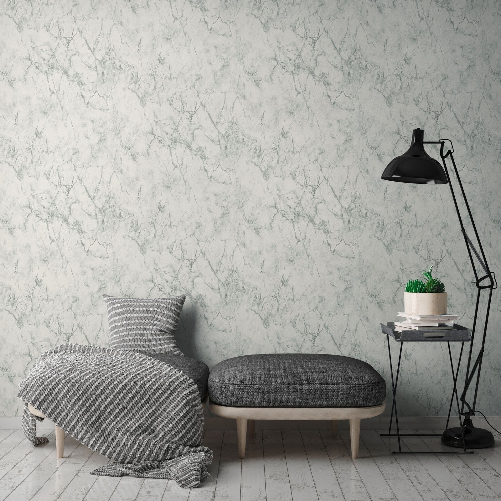 Gentle Beauty Motif wallpaper in silver grey color - pattern number BB51165 - by Galerie in the The Bricks And More collection