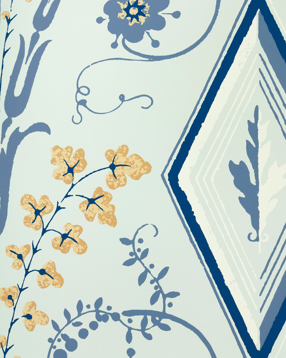 Gallier Diamond Wallpaper in Sky color - pattern number BR-69004.155.0 - by Brunschwig and Fils in the Volume 61 collection