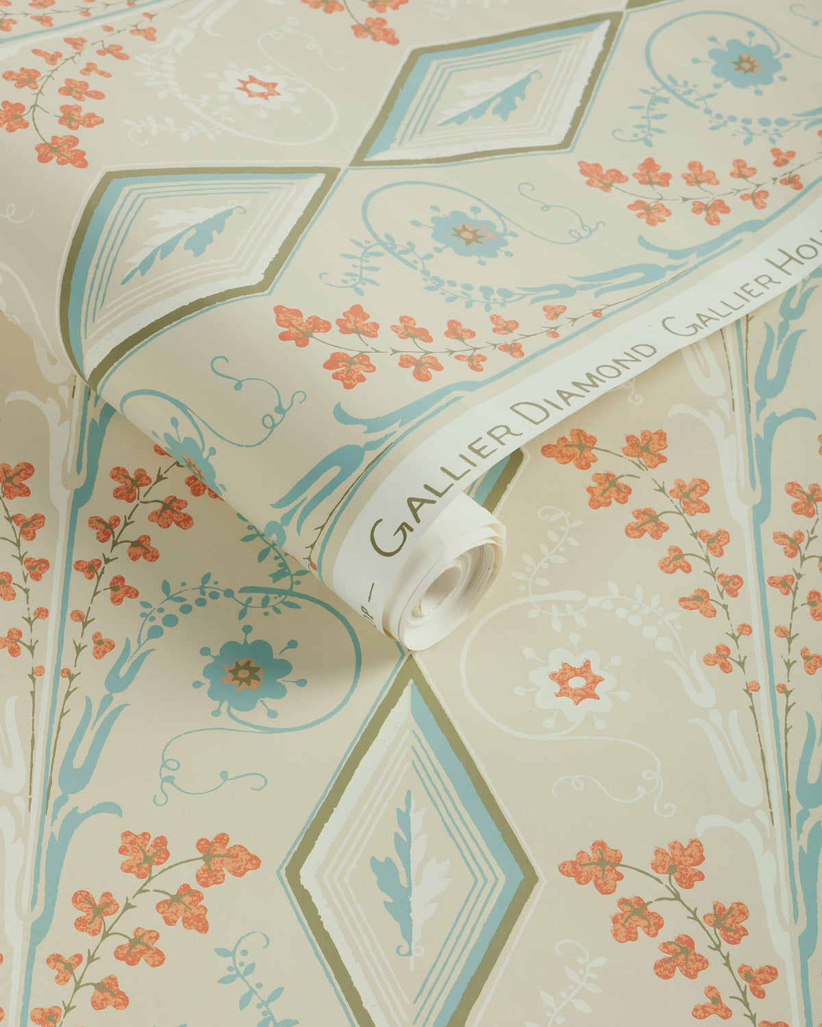 Gallier Diamond Wallpaper in Opal color - pattern number BR-69004.3524.0 - by Brunschwig and Fils in the Volume 61 collection