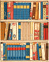 Bibliotheque Wallpaper in Red/Blue color - pattern number BR-69080.195.0 - by Brunschwig and Fils in the Volume 61 collection