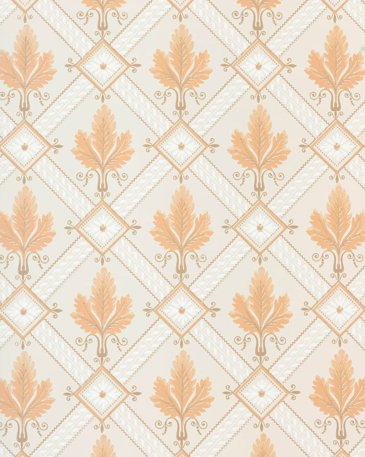 Latrobe Wallpaper in Apricot color - pattern number BR-69408.12.0 - by Brunschwig and Fils in the Volume 61 collection