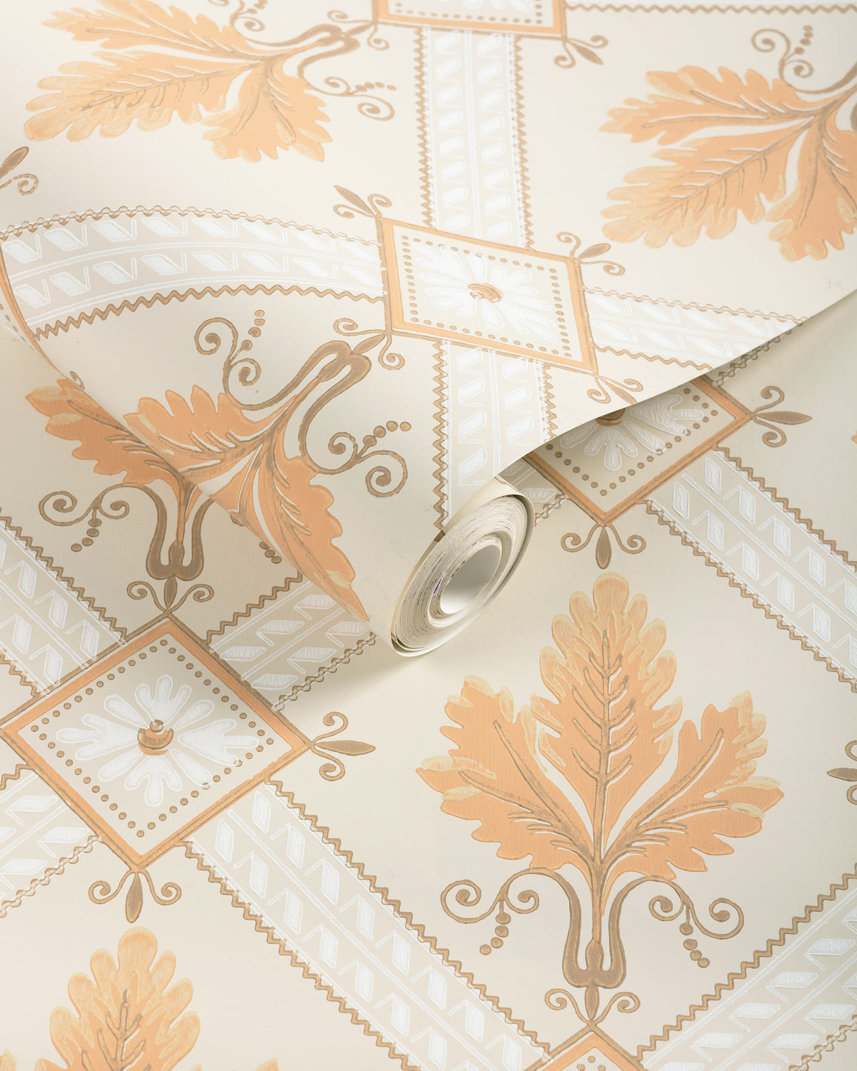 Latrobe Wallpaper in Apricot color - pattern number BR-69408.12.0 - by Brunschwig and Fils in the Volume 61 collection