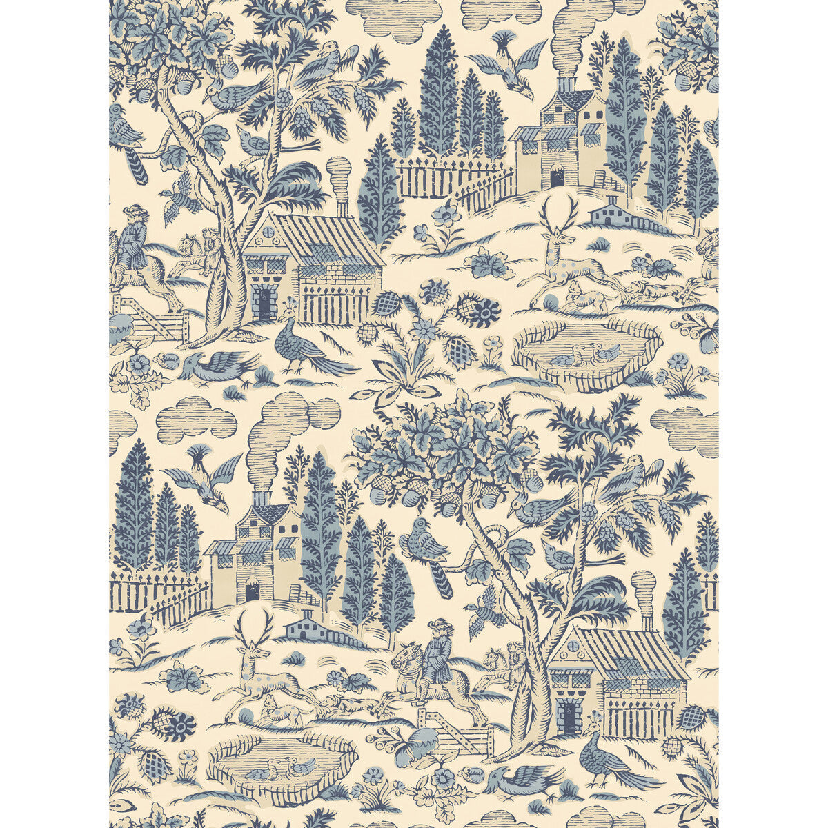 Home Park wallpaper in royal blue color - pattern number BW45143.2.0 - by G P &amp; J Baker in the Historic Royal Palaces Royal Court Wallpaper collection