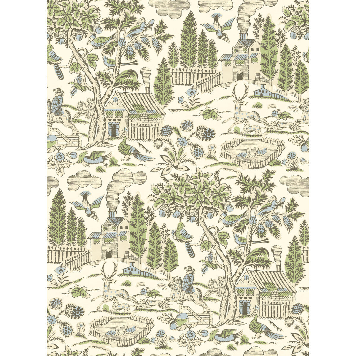Home Park wallpaper in soft green blue color - pattern number BW45143.5.0 - by G P &amp; J Baker in the Historic Royal Palaces Royal Court Wallpaper collection