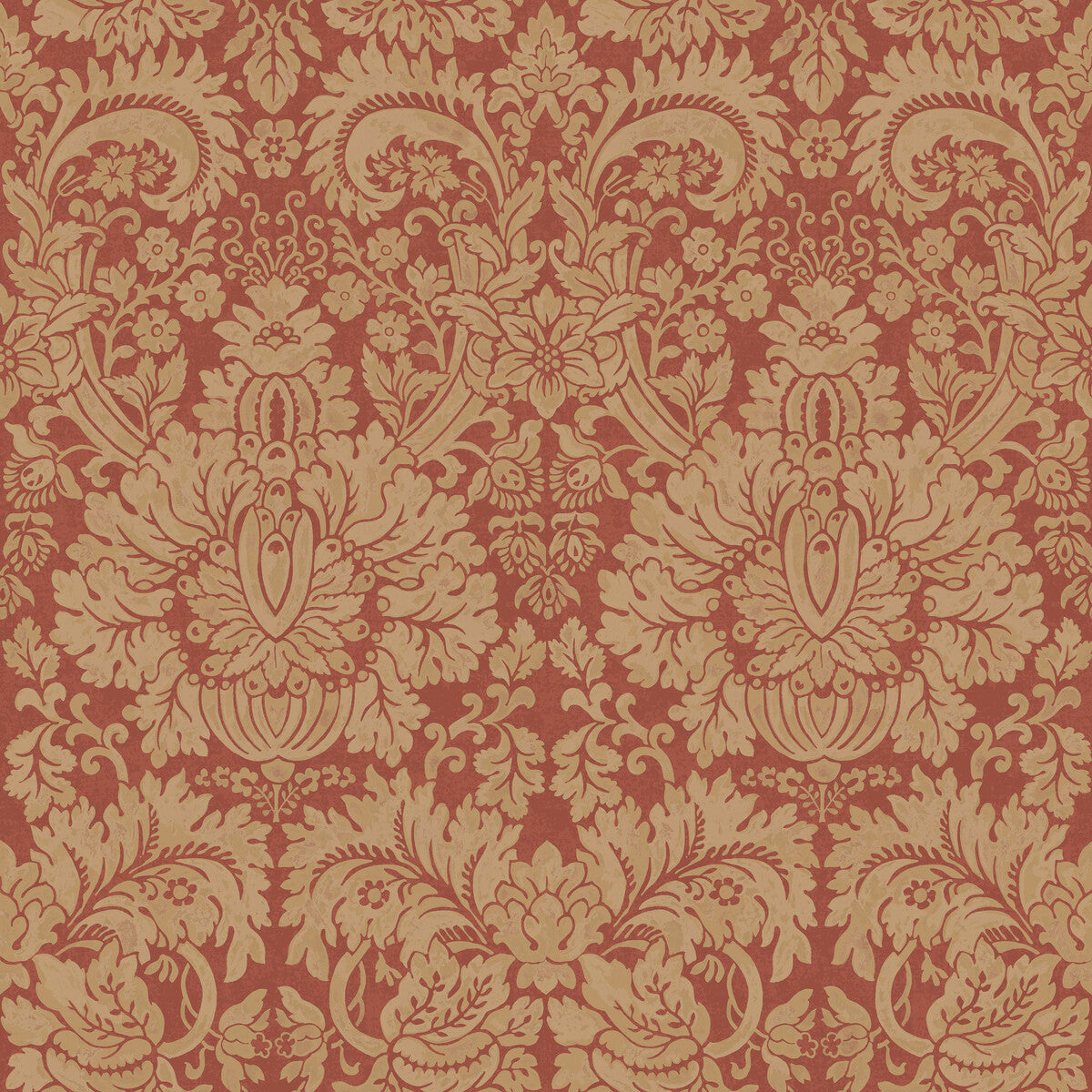 Queens Damask wallpaper in old red color - pattern number BW45146.3.0 - by G P &amp; J Baker in the Historic Royal Palaces Royal Court Wallpaper collection
