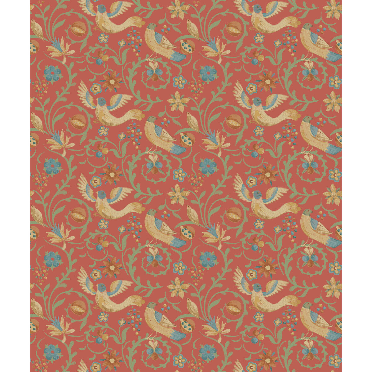 Royal Court wallpaper in red color - pattern number BW45149.3.0 - by G P &amp; J Baker in the Historic Royal Palaces Royal Court Wallpaper collection