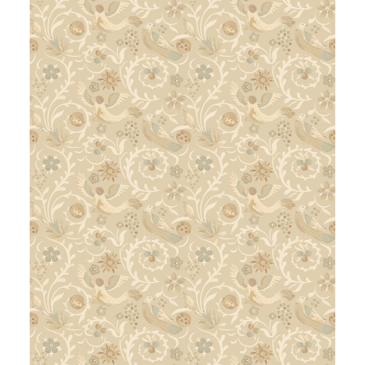 Royal Court wallpaper in parchment color - pattern number BW45149.5.0 - by G P &amp; J Baker in the Historic Royal Palaces Royal Court Wallpaper collection