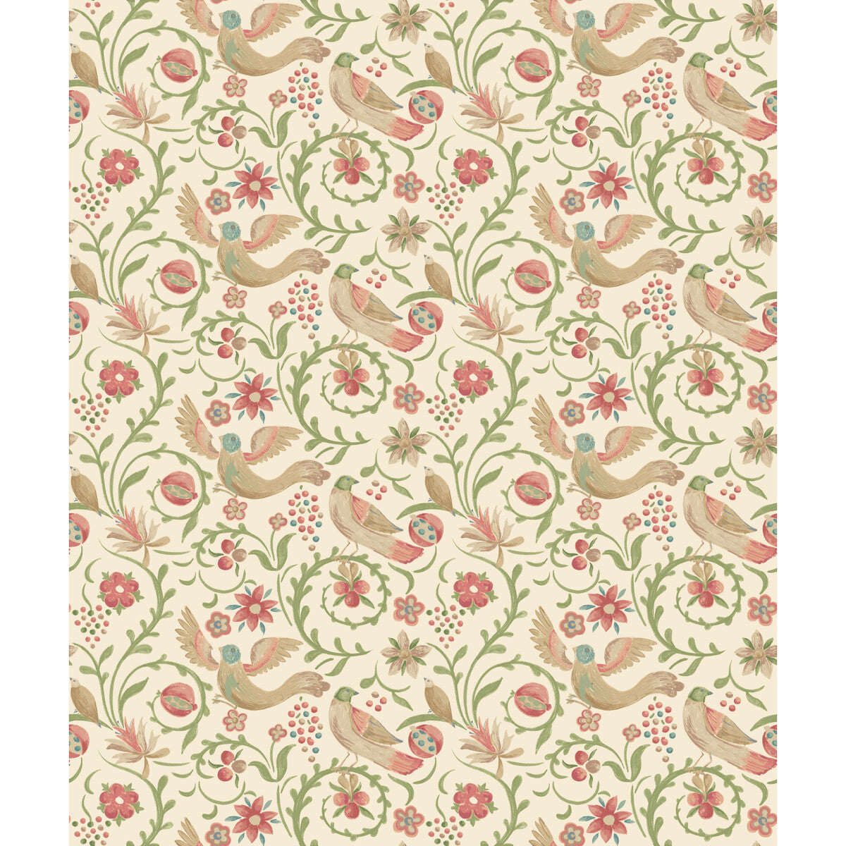 Royal Court wallpaper in pink green color - pattern number BW45149.6.0 - by G P &amp; J Baker in the Historic Royal Palaces Royal Court Wallpaper collection