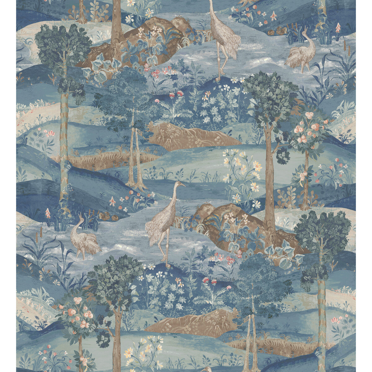 Palace Tapestry wallpaper in royal blue color - pattern number BW45151.2.0 - by G P &amp; J Baker in the Historic Royal Palaces Royal Court Wallpaper collection