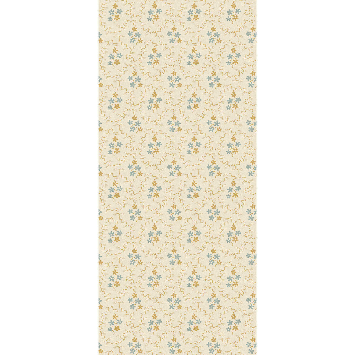 Posy Wallpaper in ochre/blue color - pattern number BW45152.4.0 - by G P &amp; J Baker in the House Small Prints II collection