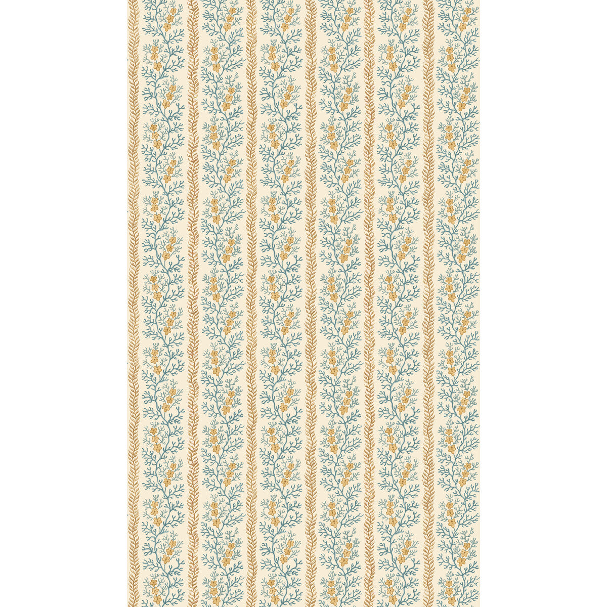 Symington Wallpaper in ochre/blue color - pattern number BW45158.4.0 - by G P &amp; J Baker in the House Small Prints II collection