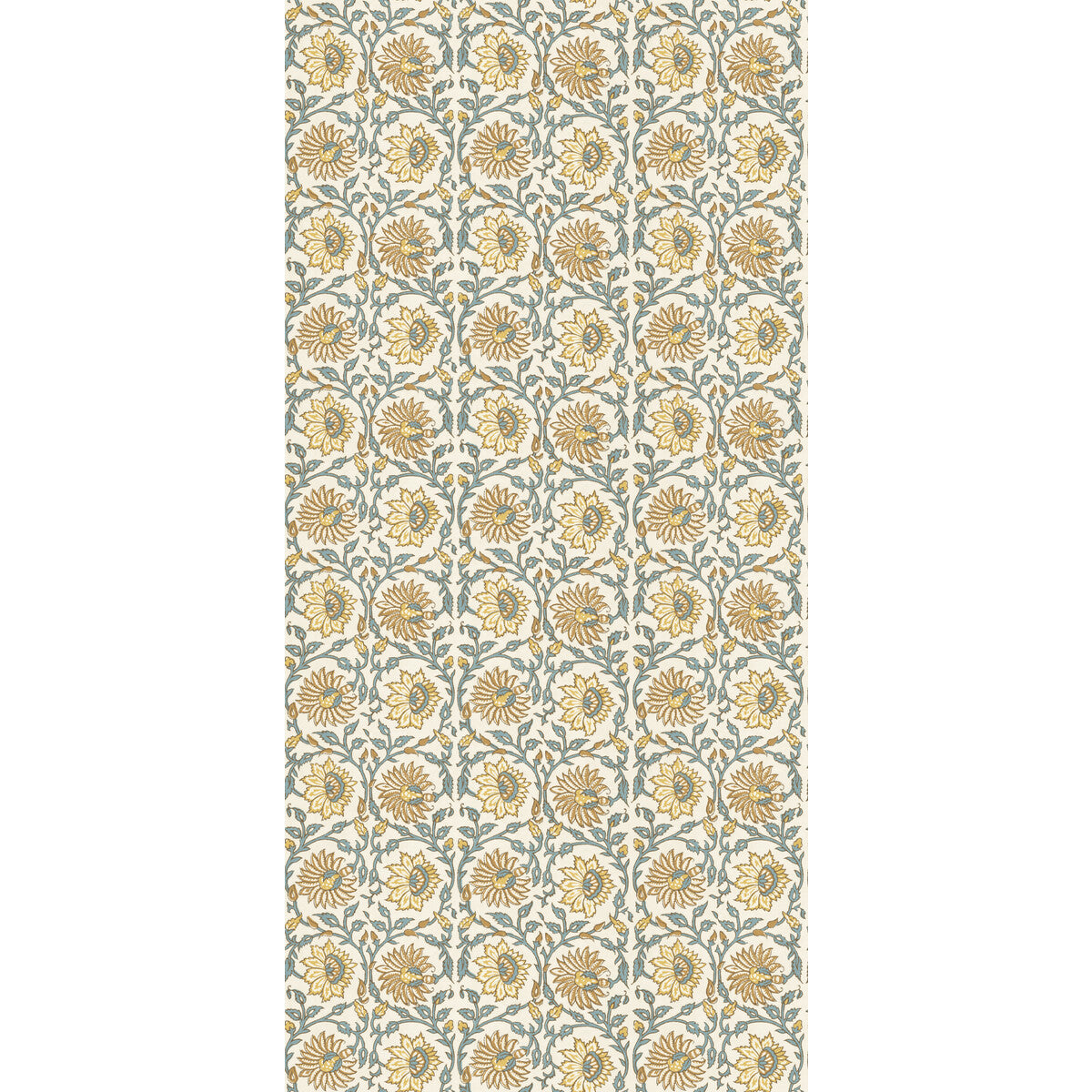Cecily Wallpaper in ochre/teal color - pattern number BW45159.4.0 - by G P &amp; J Baker in the House Small Prints II collection
