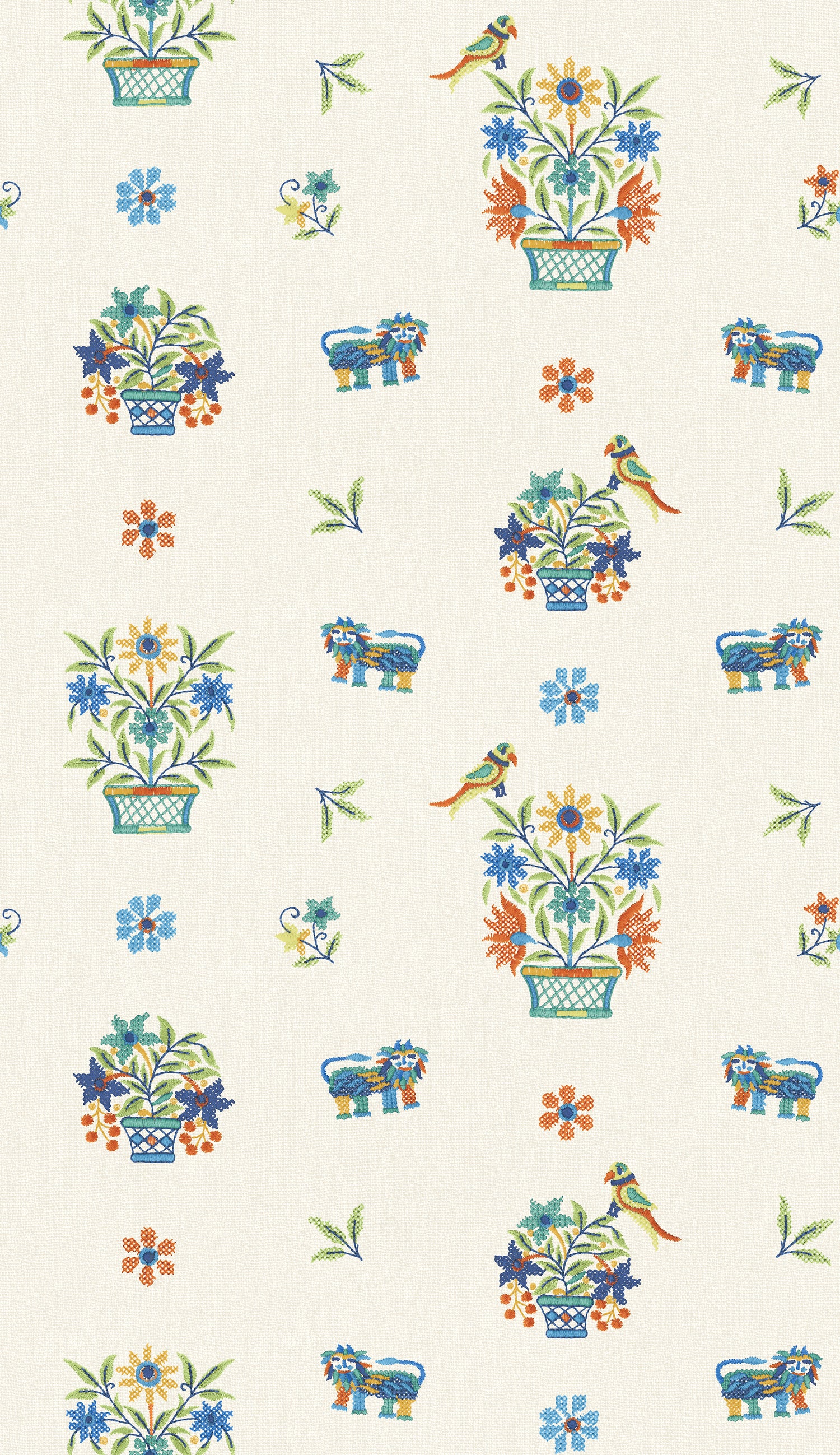 Roar Stitch Wallpaper in jewel color - pattern number BW45165.1.0 - by G P &amp; J Baker in the Kit Kemp II collection