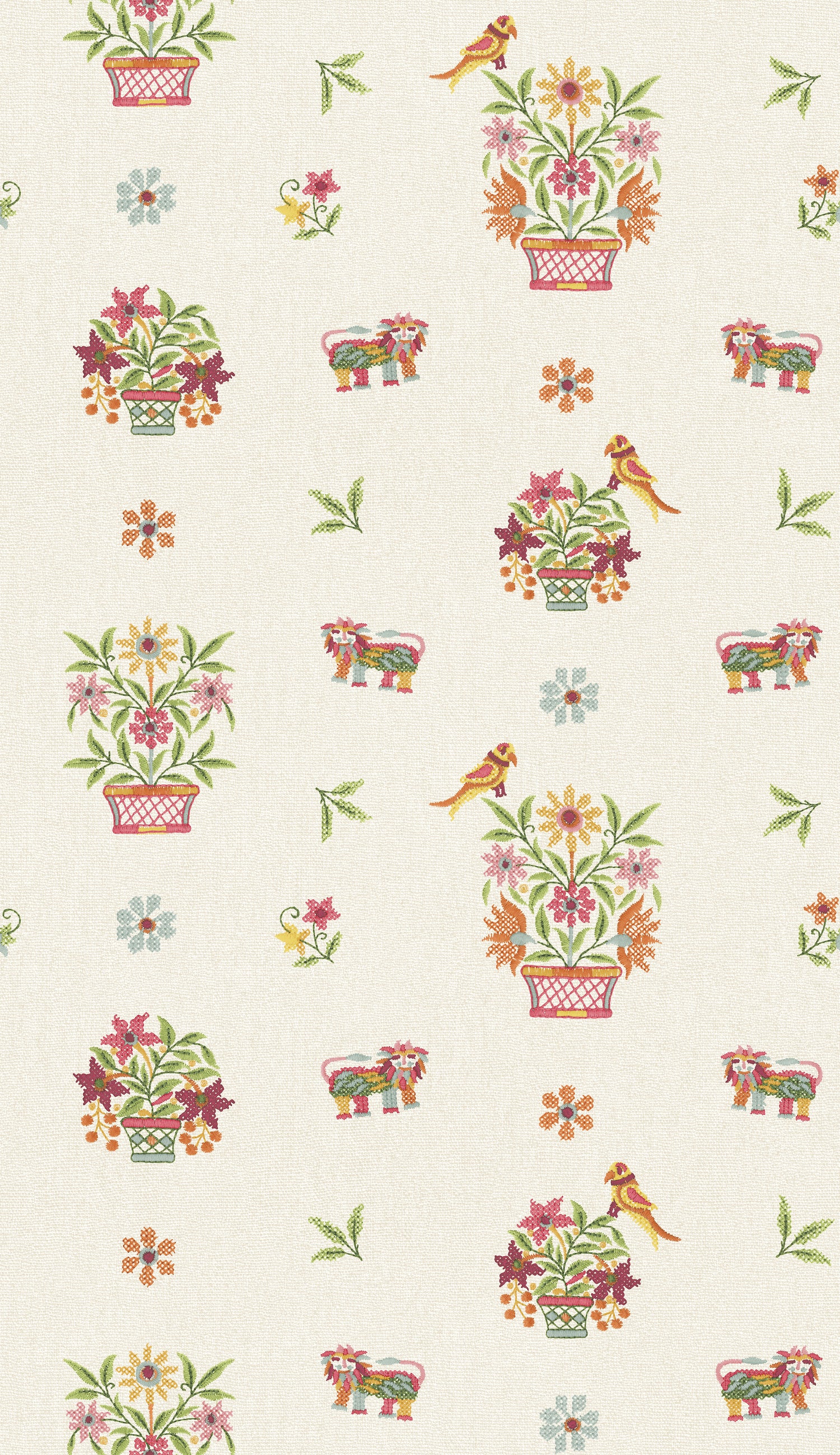 Roar Stitch Wallpaper in green color - pattern number BW45165.2.0 - by G P &amp; J Baker in the Kit Kemp II collection