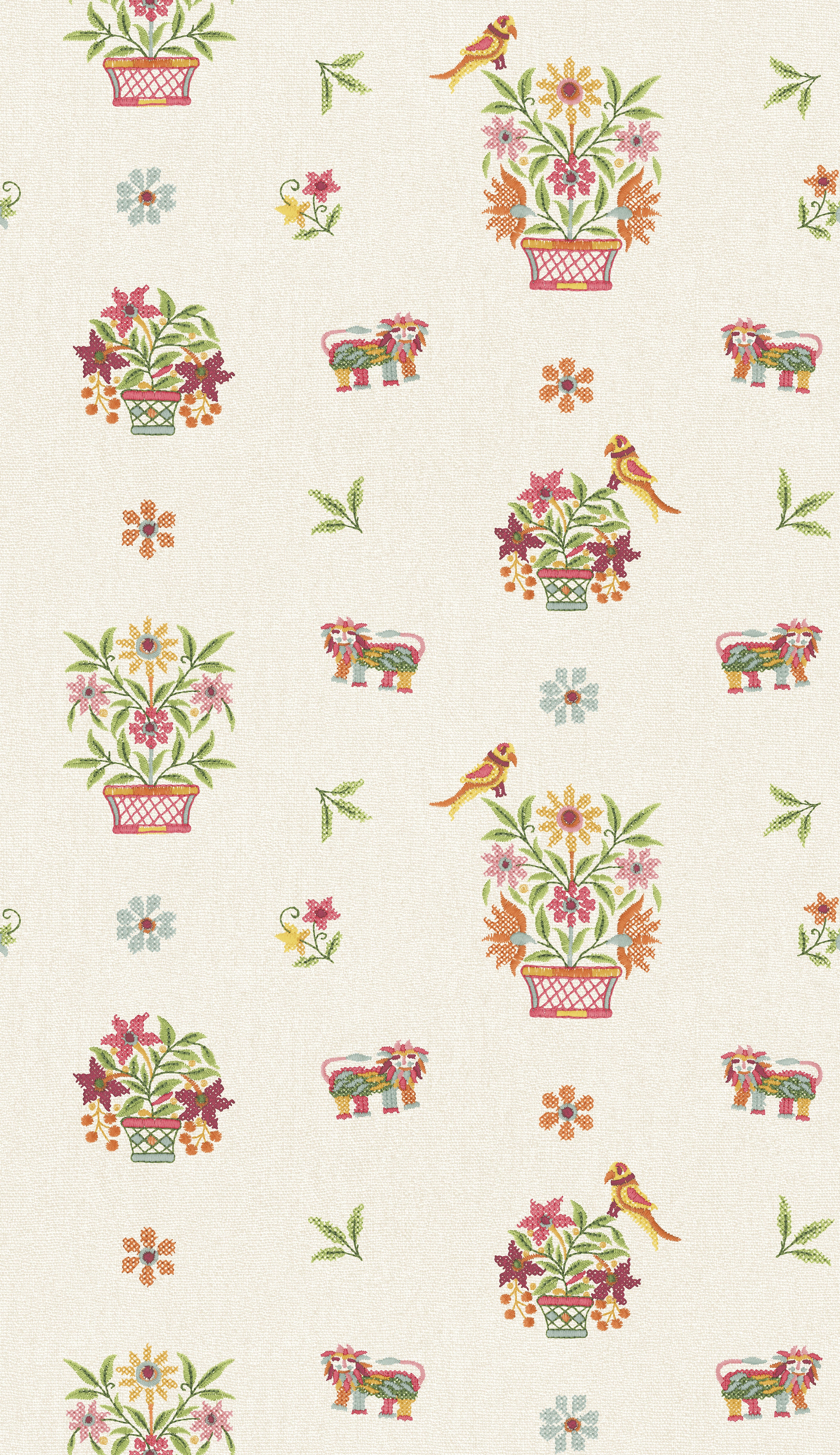 Roar Stitch Wallpaper in green color - pattern number BW45165.2.0 - by G P &amp; J Baker in the Kit Kemp II collection