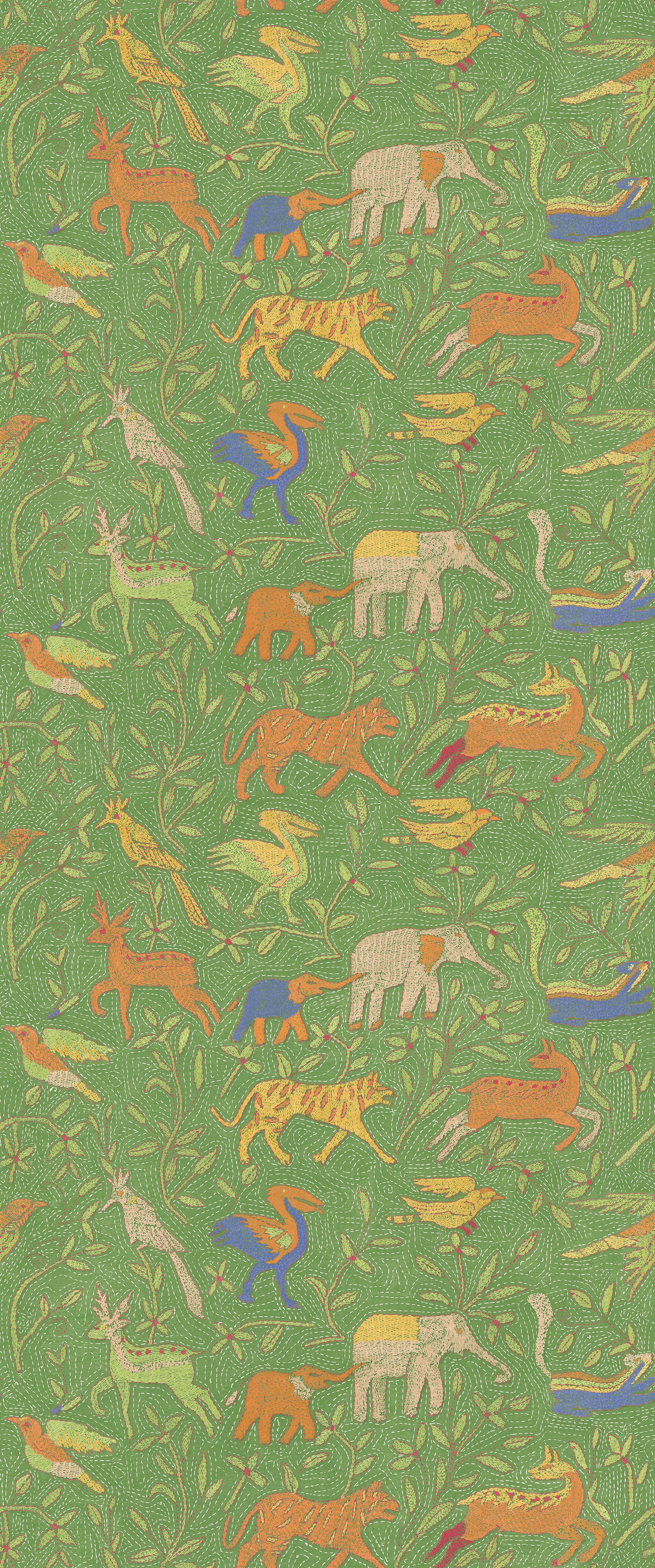 Noahs Ark Wallpaper in green color - pattern number BW45166.3.0 - by G P &amp; J Baker in the Kit Kemp II collection