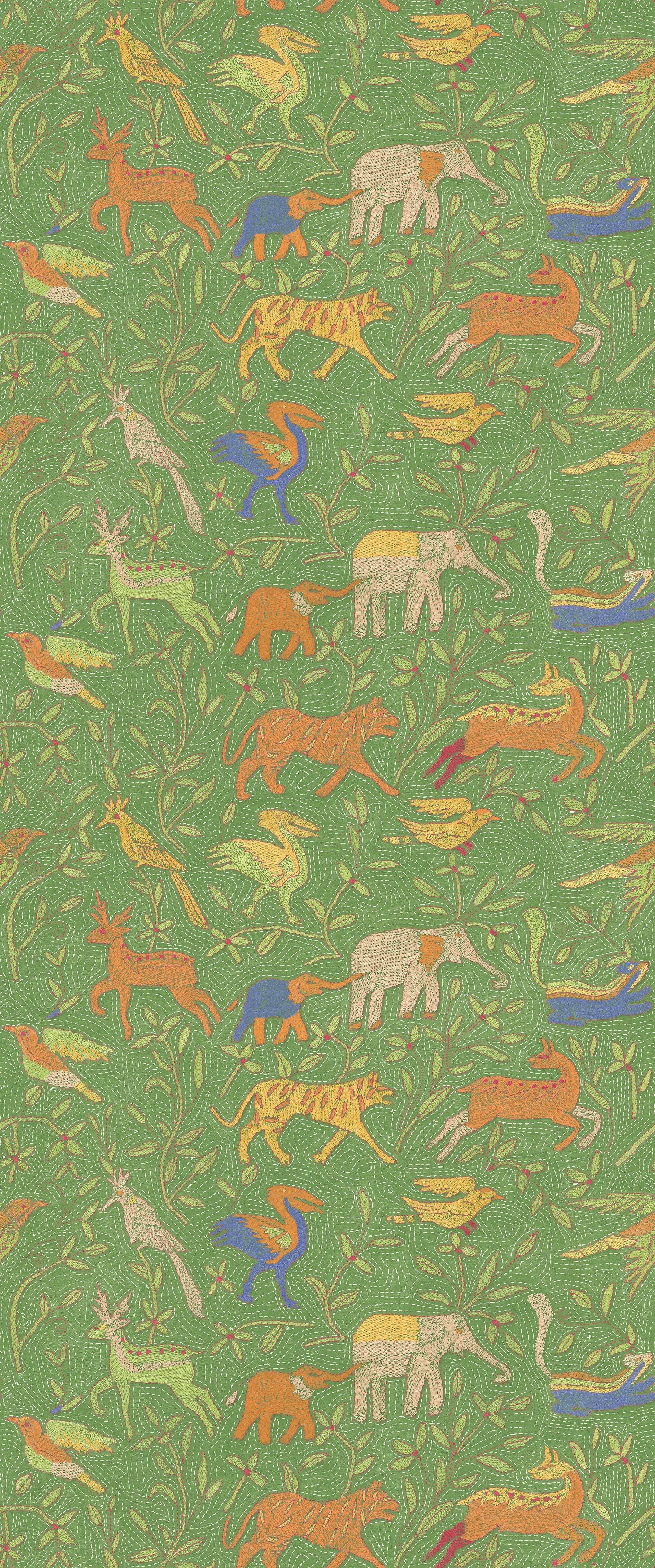 Noahs Ark Wallpaper in green color - pattern number BW45166.3.0 - by G P &amp; J Baker in the Kit Kemp II collection