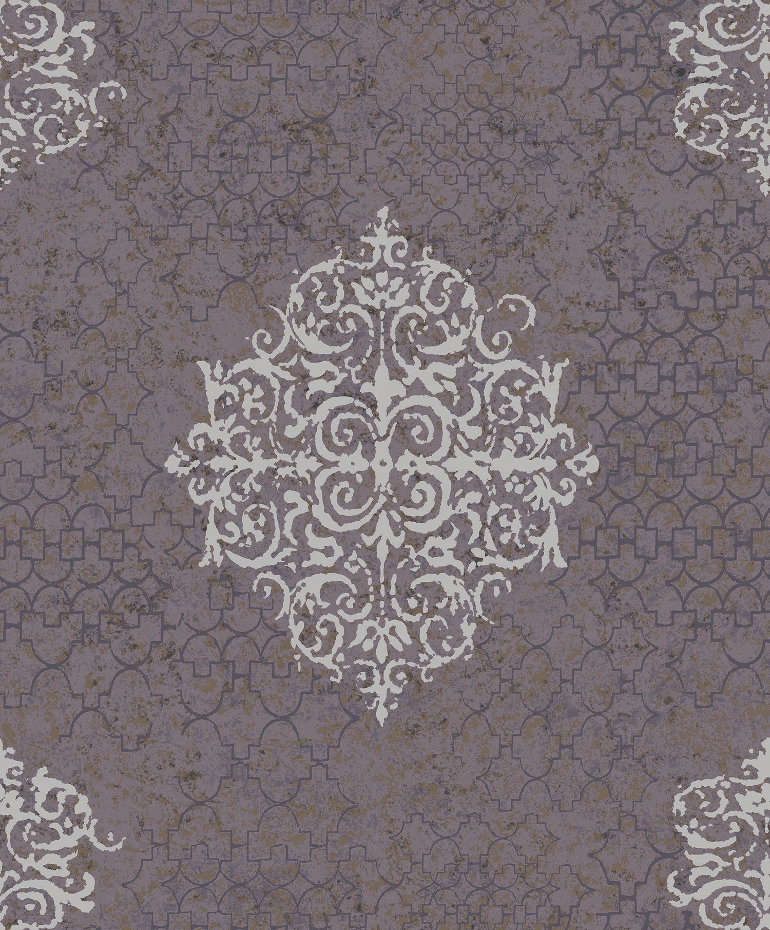 Damask wallpaper in silver grey color - pattern number CM2481 - by Galerie in the Lustre collection