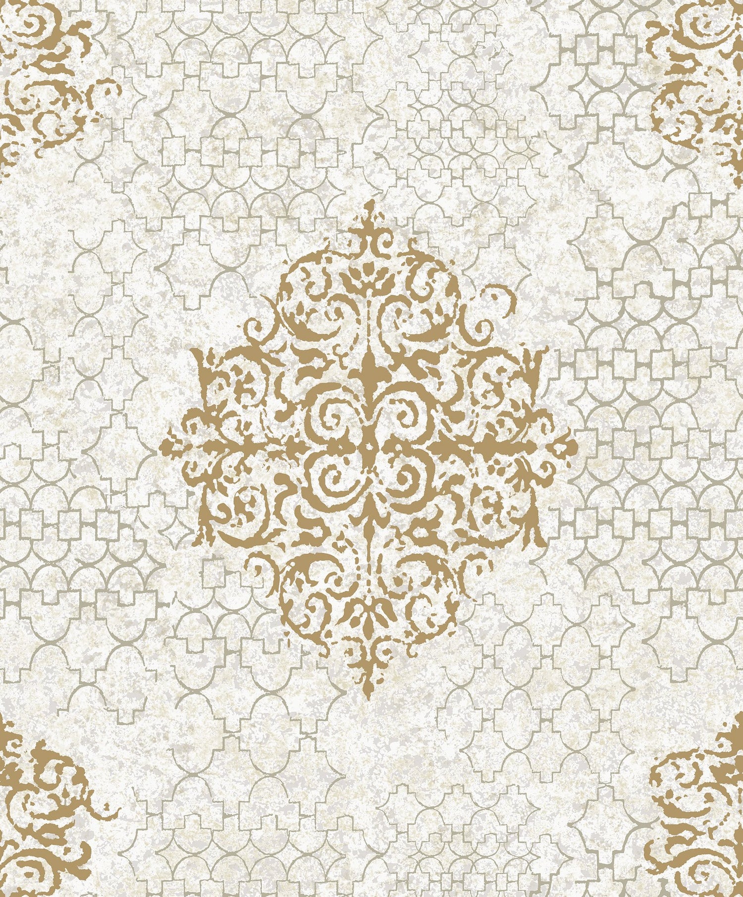Damask wallpaper in rose gold color - pattern number CM2485 - by Galerie in the Lustre collection