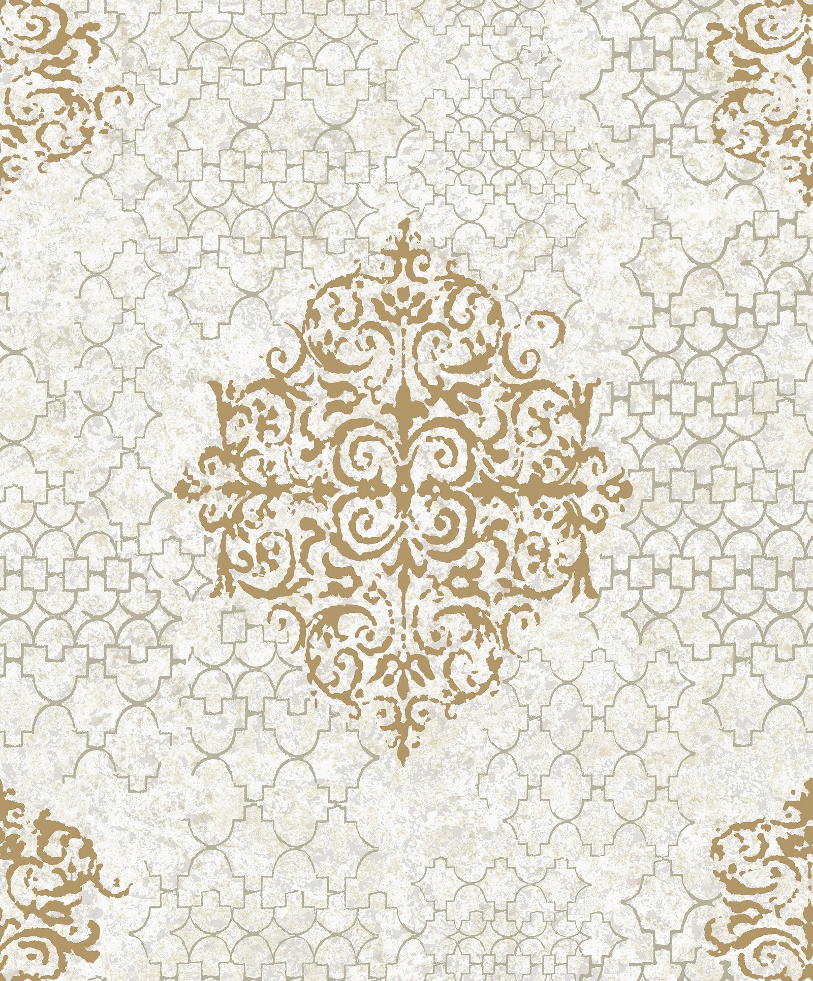 Damask wallpaper in rose gold color - pattern number CM2485 - by Galerie in the Lustre collection